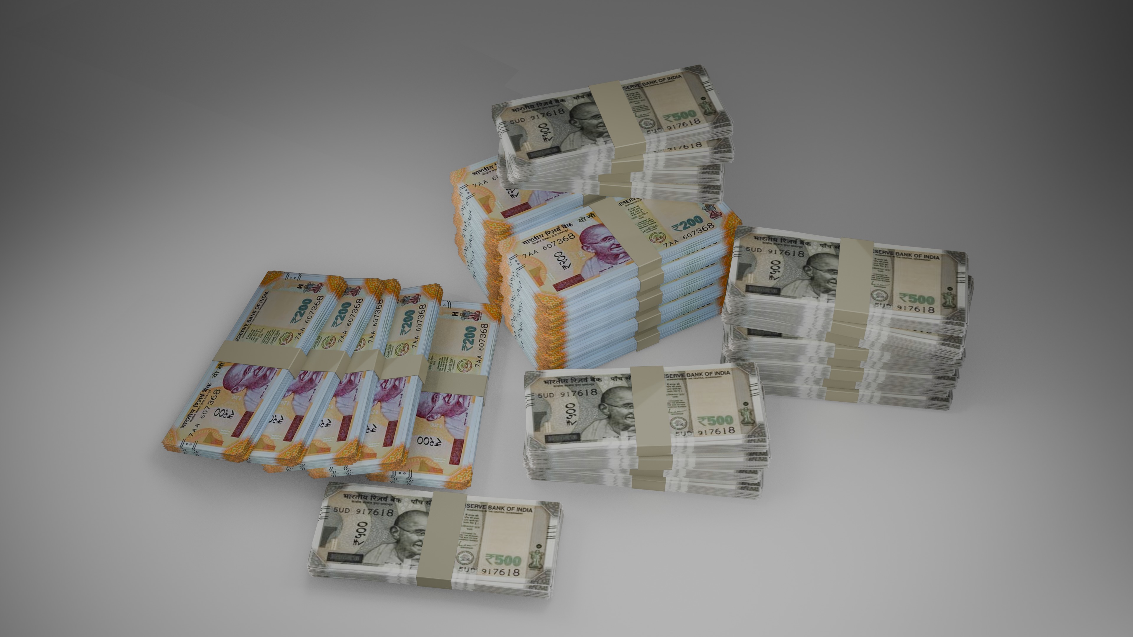 Authentic Indian Currency Note  Realistic Textures Design  3D model_1