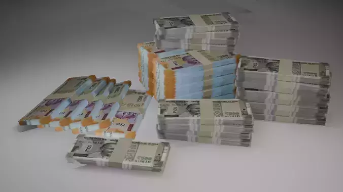 Authentic Indian Currency Note  Realistic Textures Design 