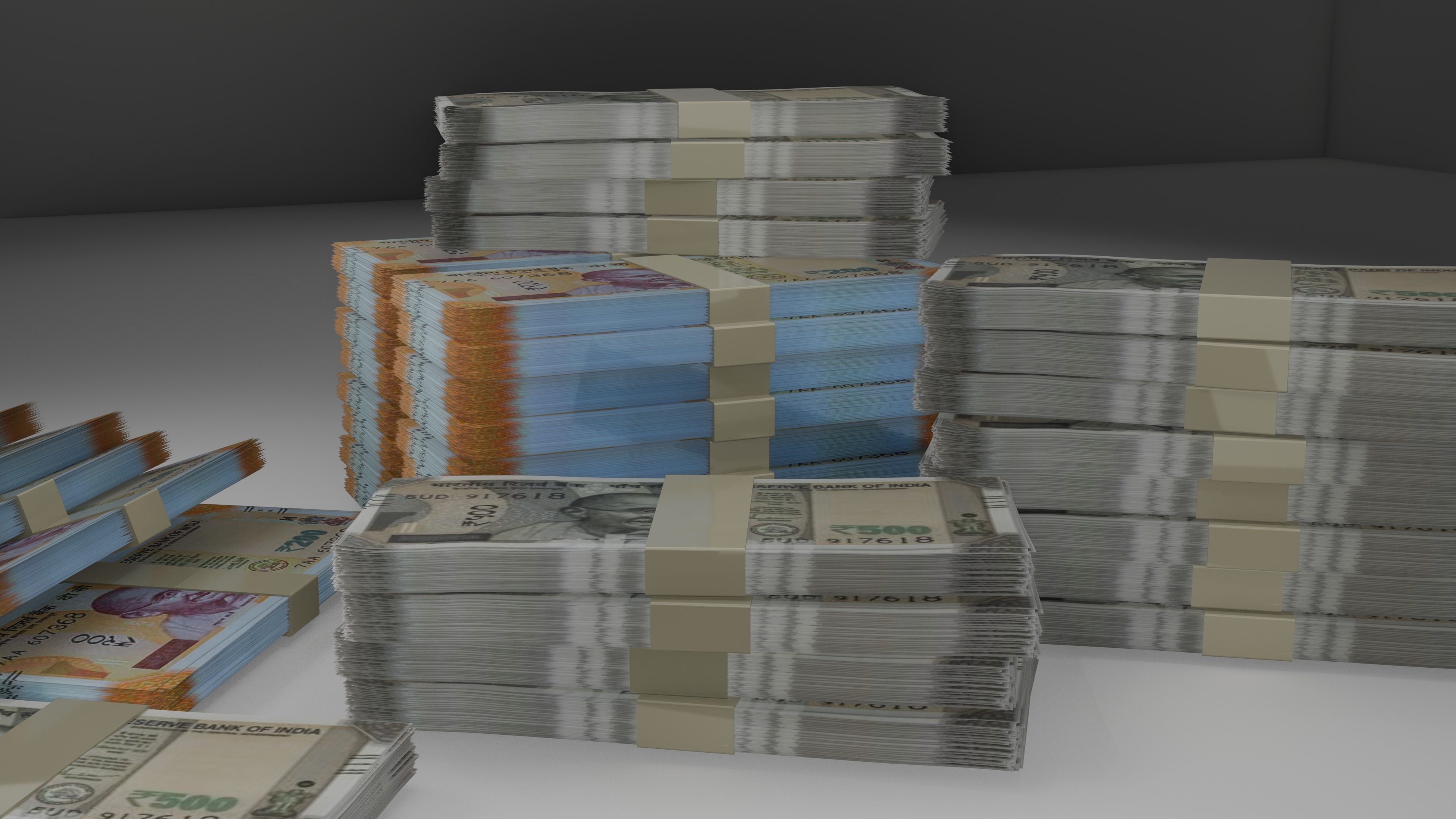 Authentic Indian Currency Note  Realistic Textures Design  3D model_2