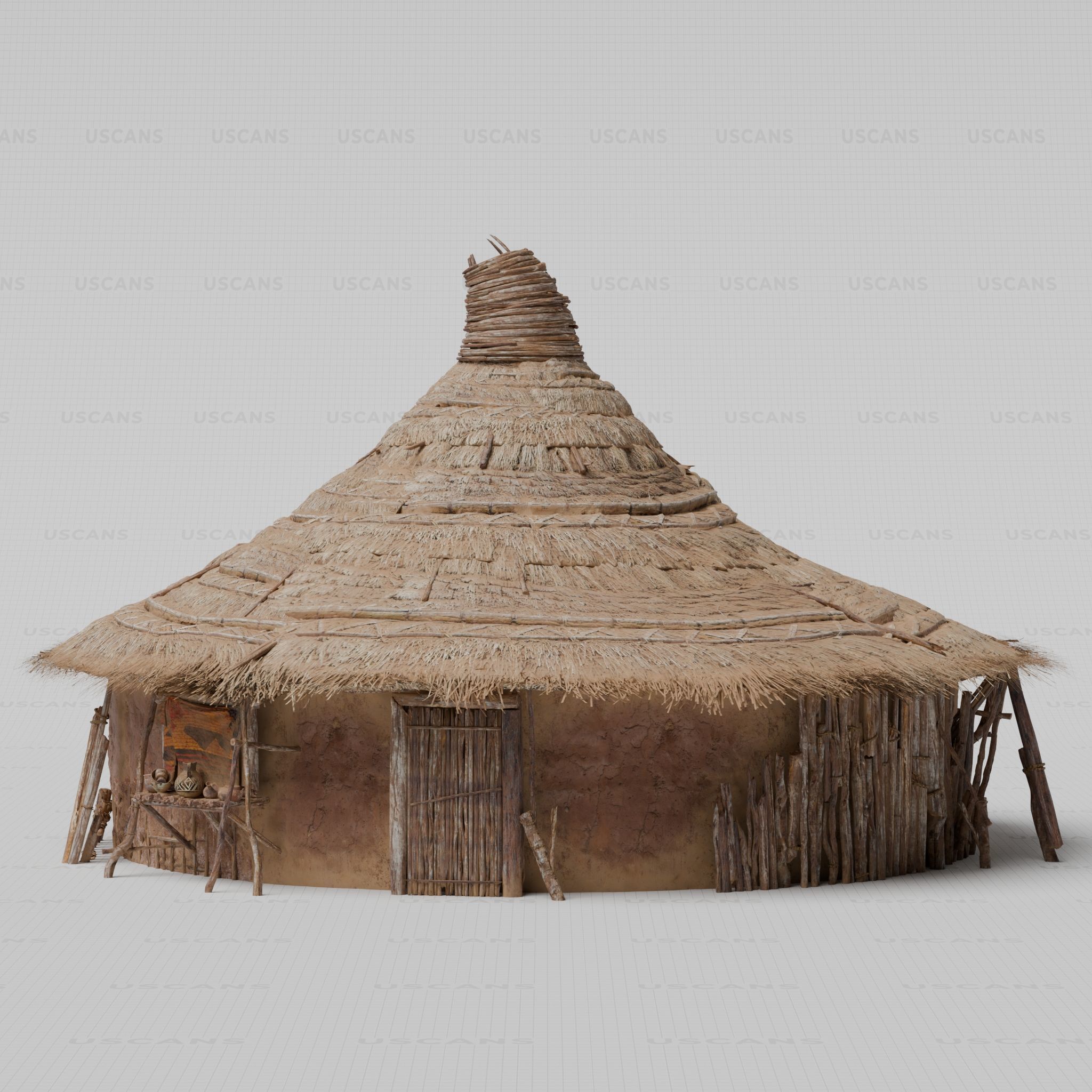 African Village Low-poly 3D model_18