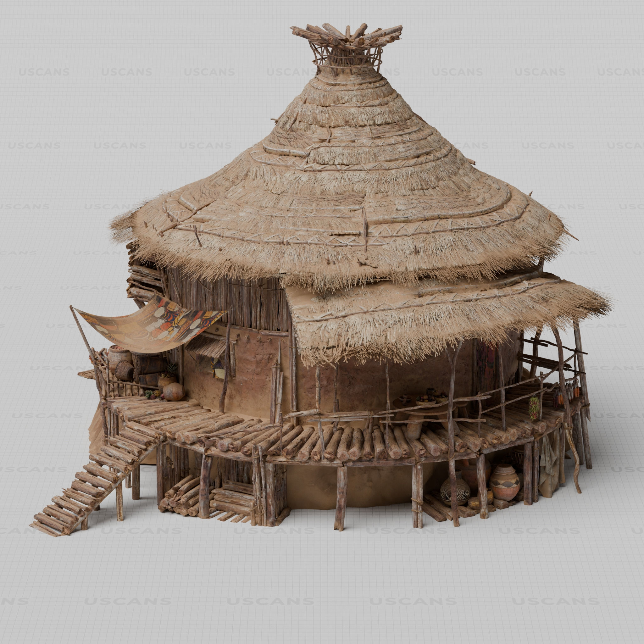 African Village Low-poly 3D model_23