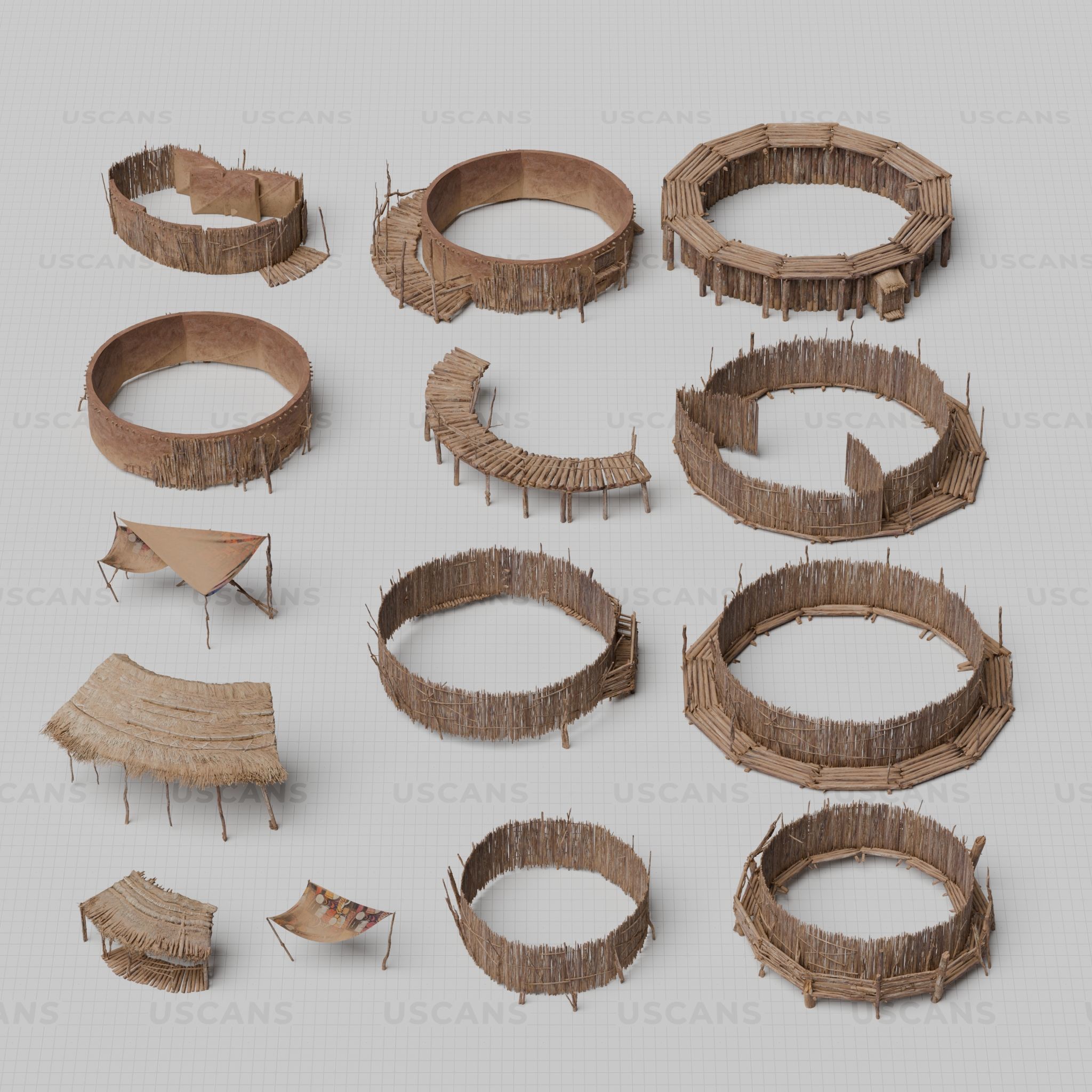 African Village Low-poly 3D model_13