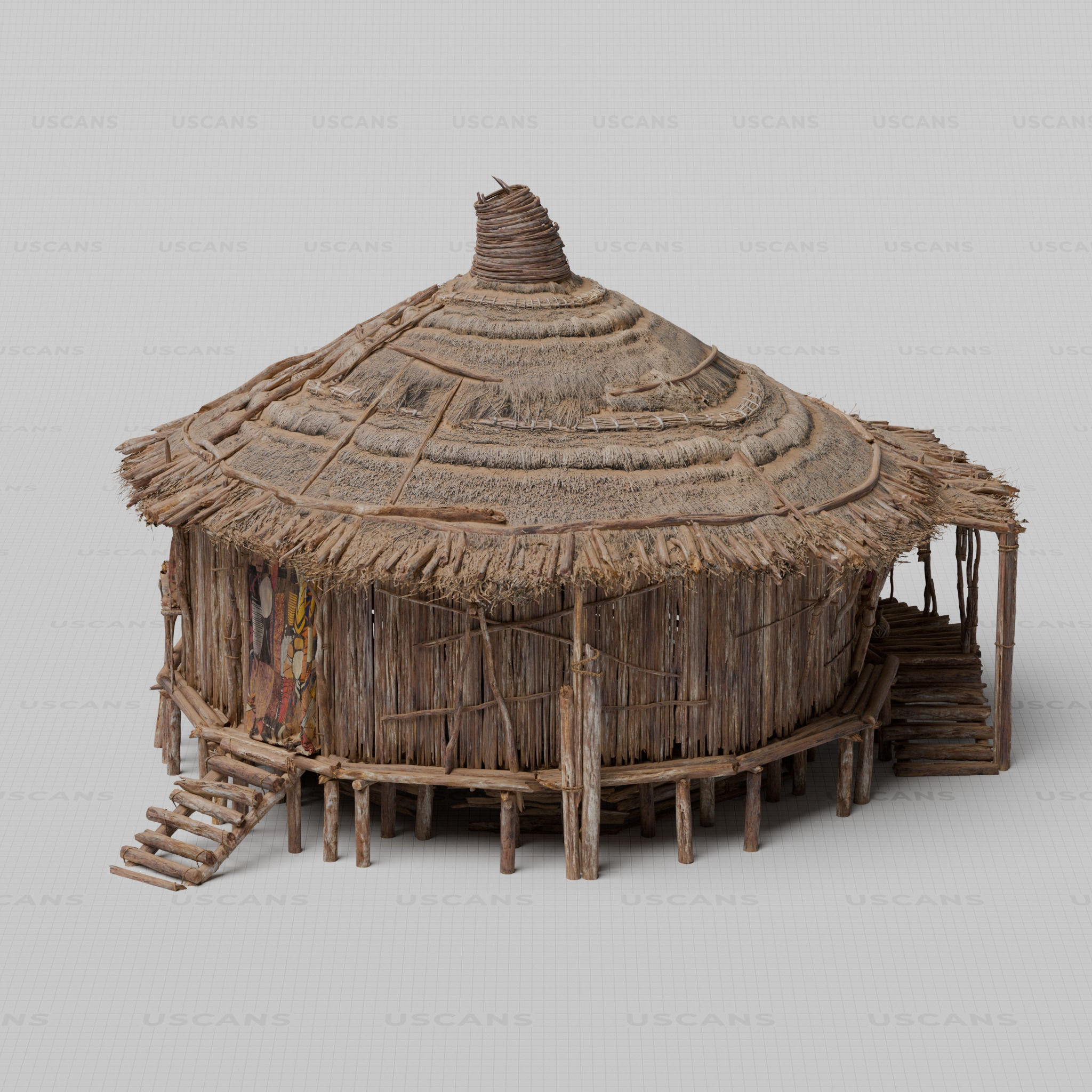 African Village Low-poly 3D model_21