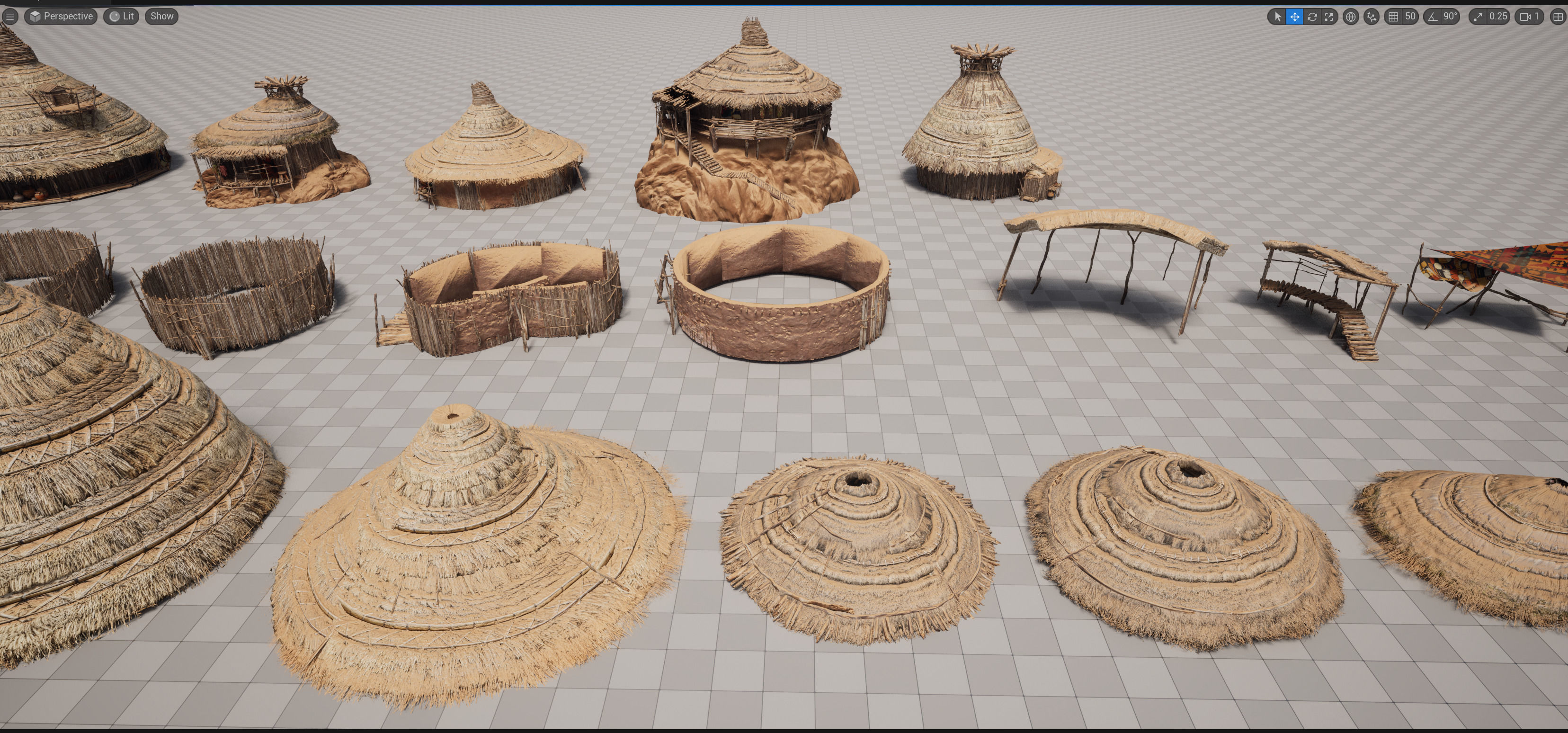 African Village Low-poly 3D model_12