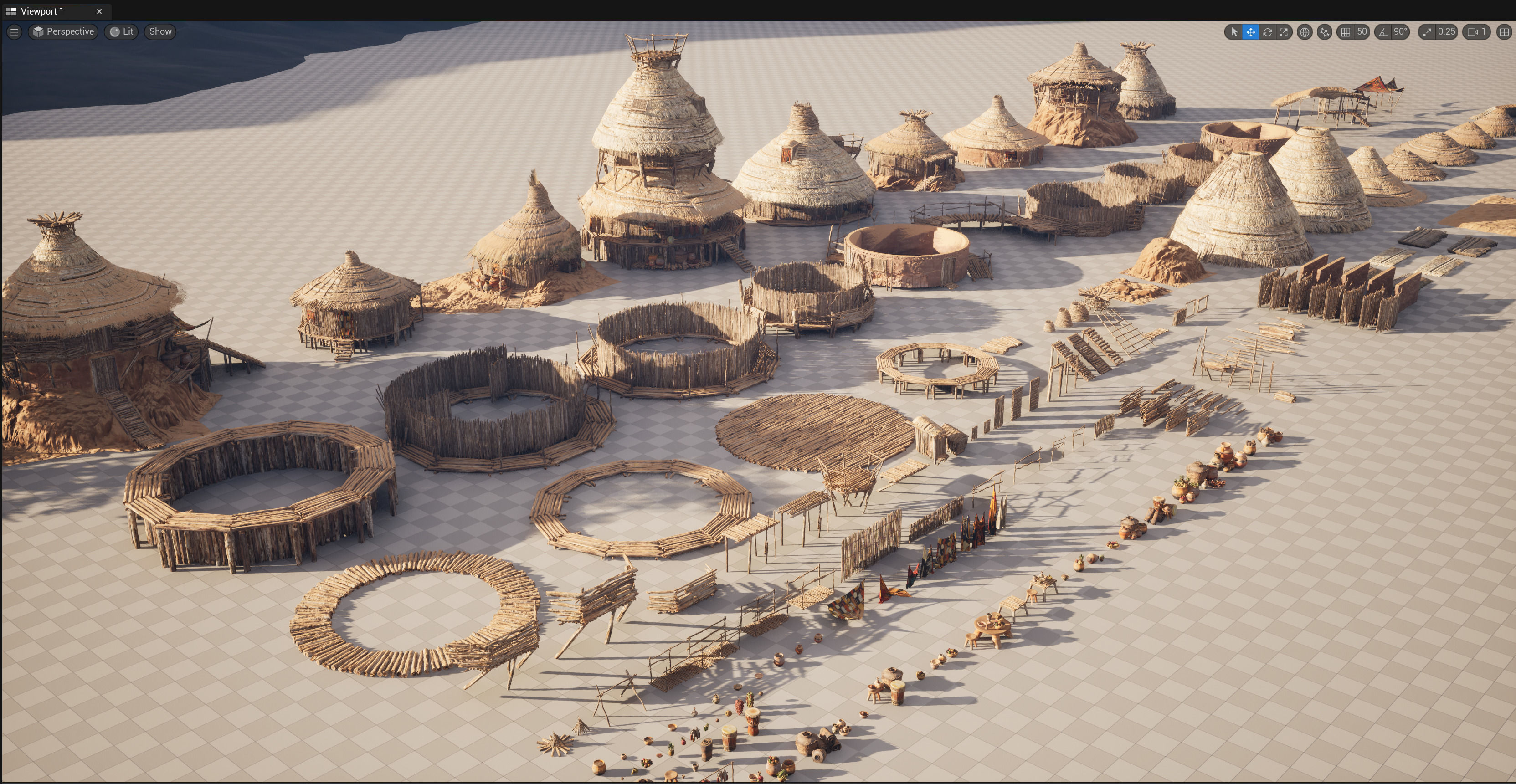 African Village Low-poly 3D model_9
