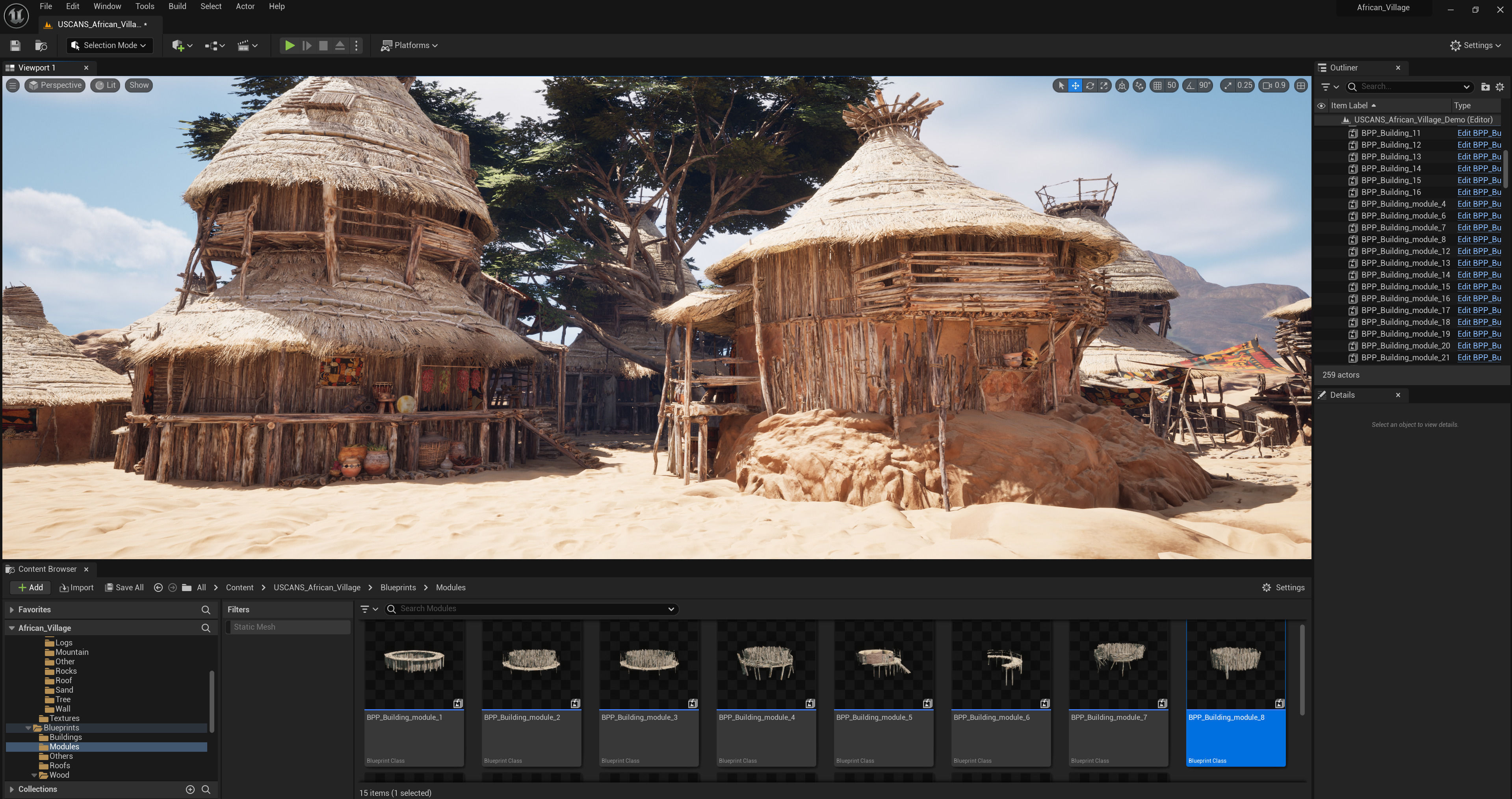 African Village Low-poly 3D model_29