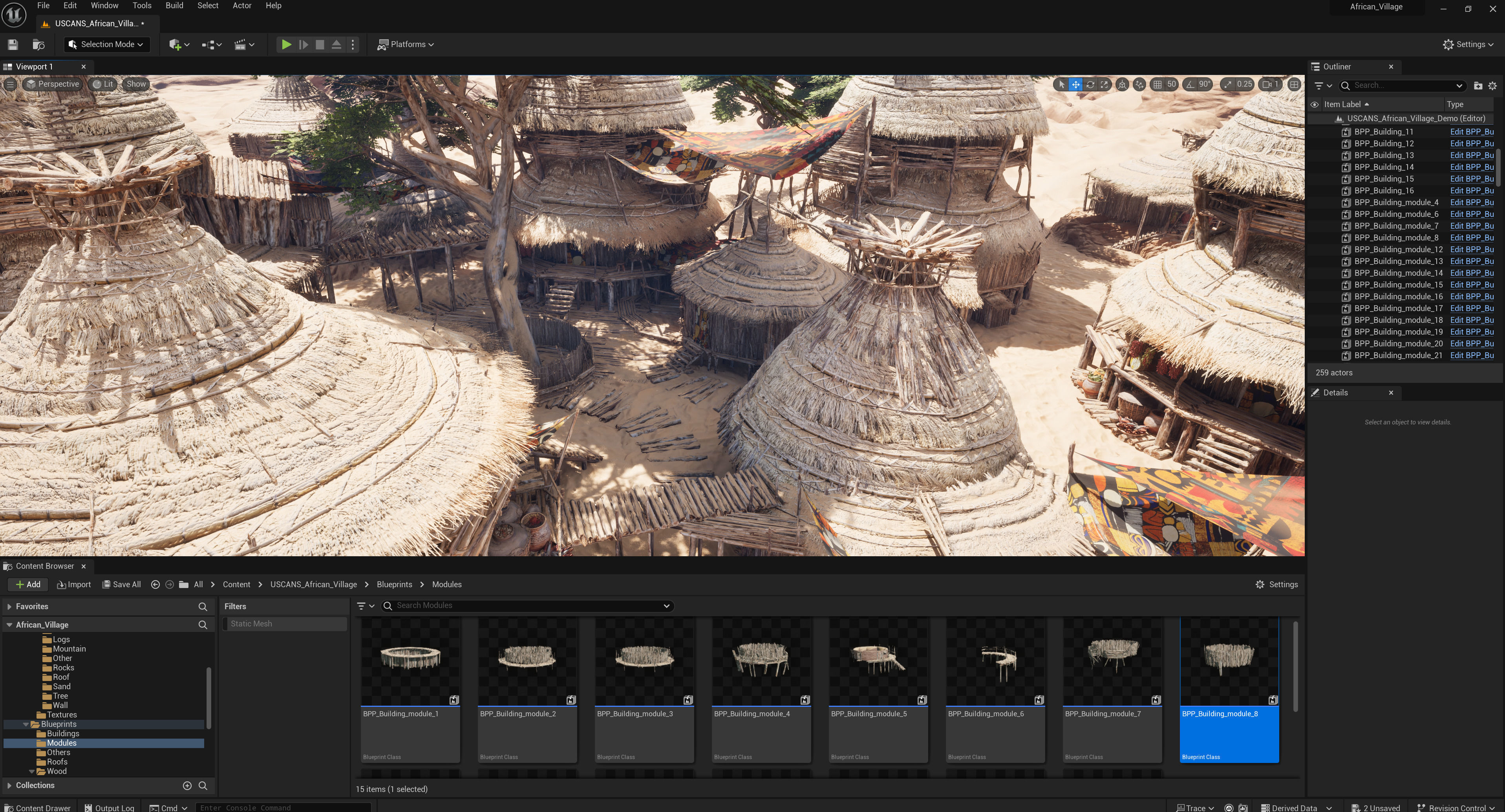 African Village Low-poly 3D model_7