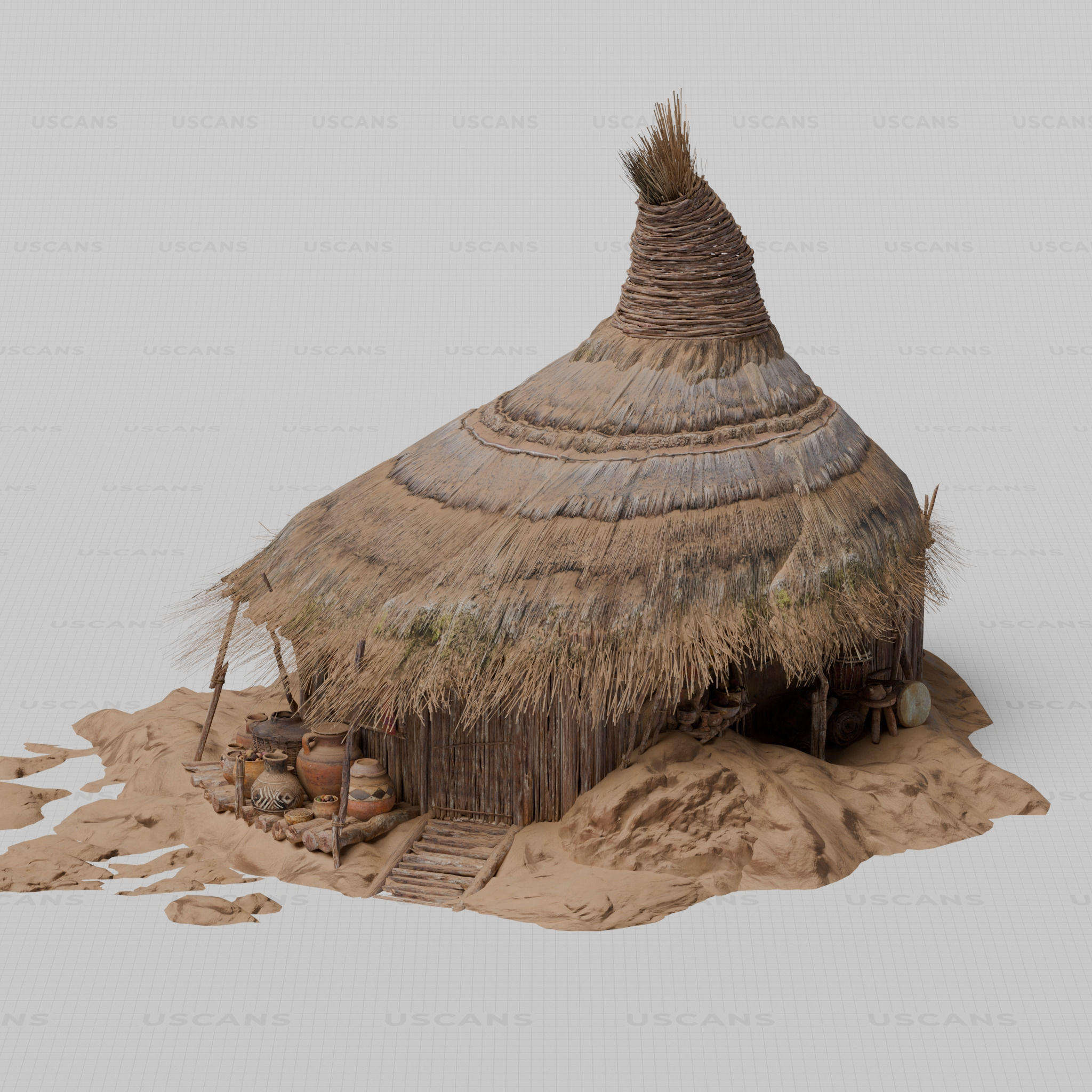 African Village Low-poly 3D model_20