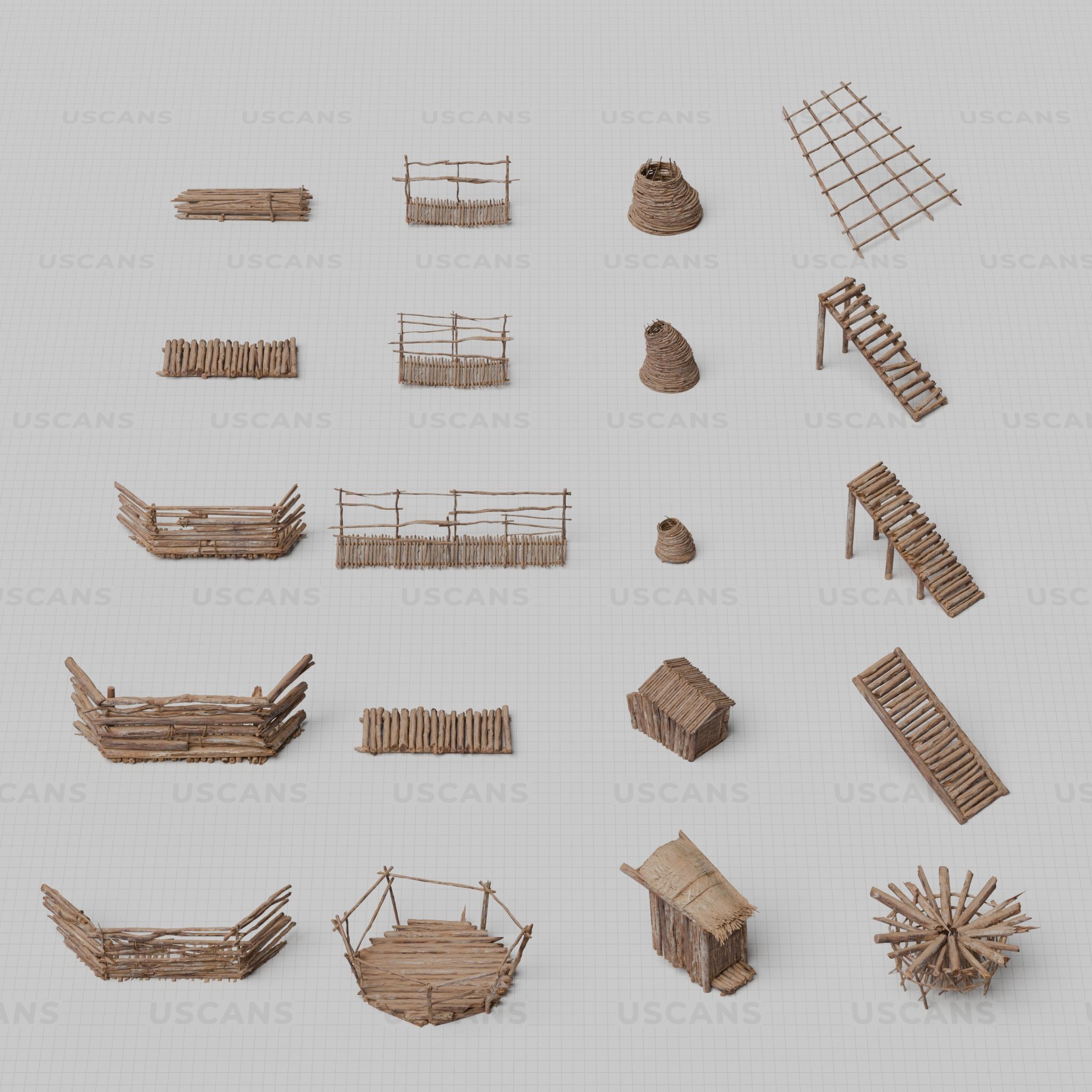 African Village Low-poly 3D model_27