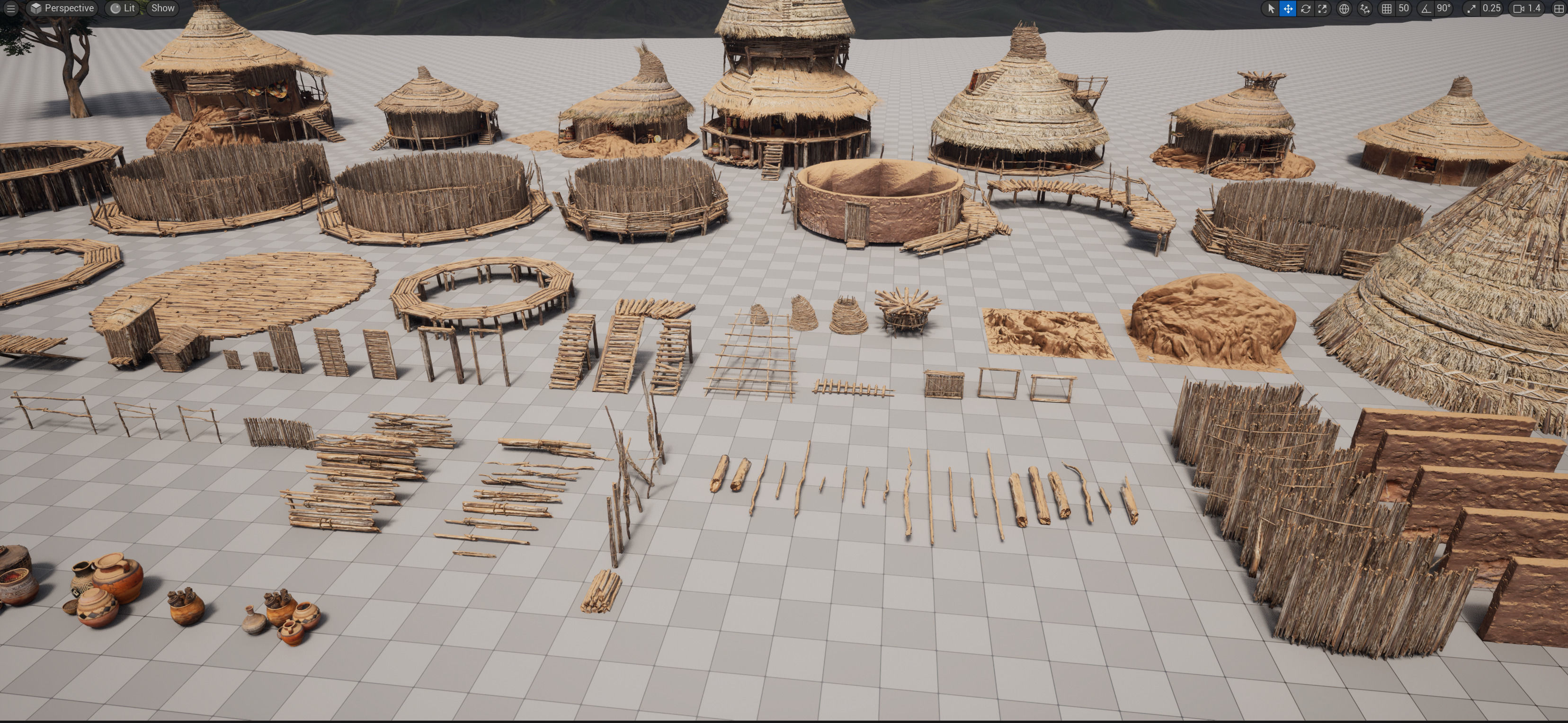 African Village Low-poly 3D model_10