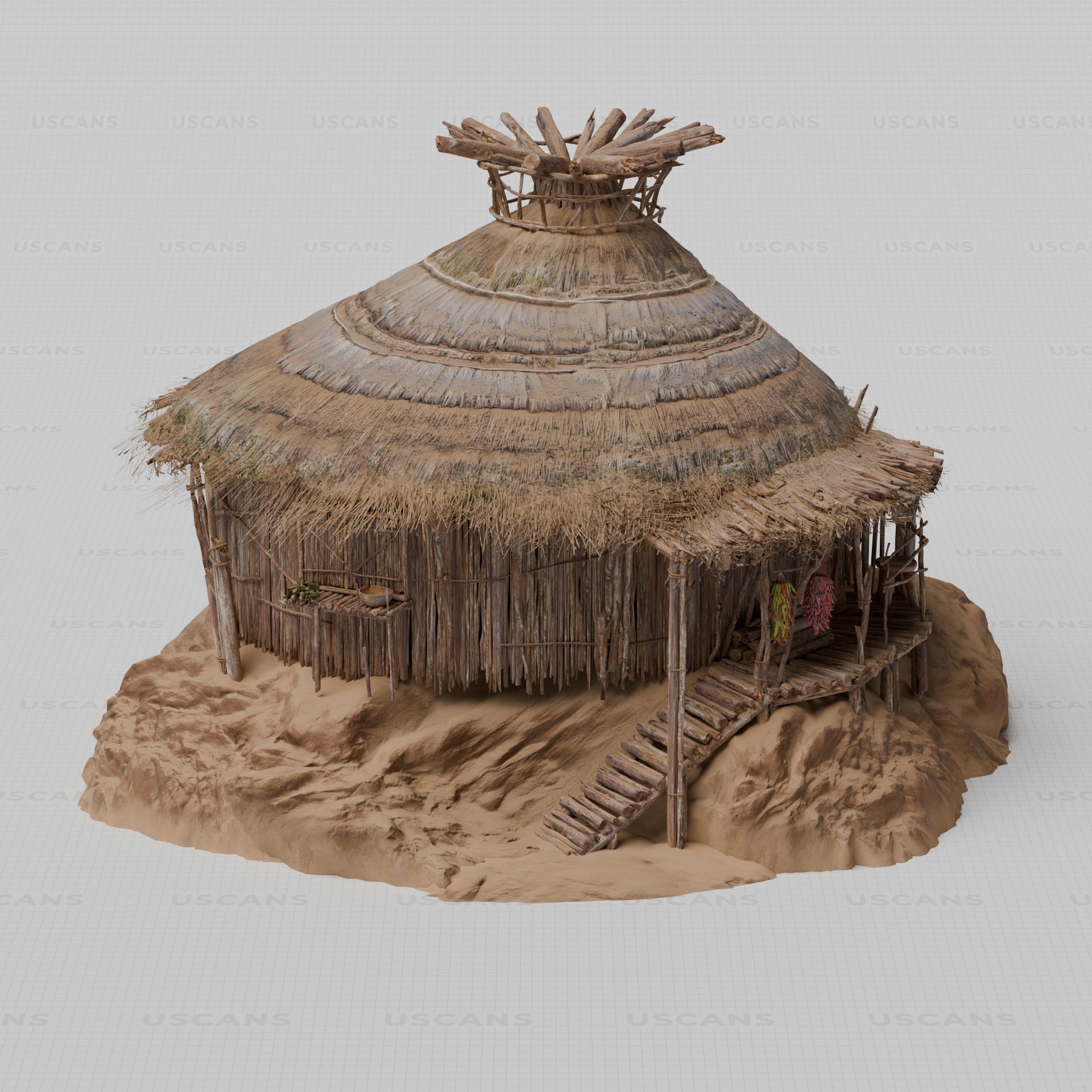 African Village Low-poly 3D model_17