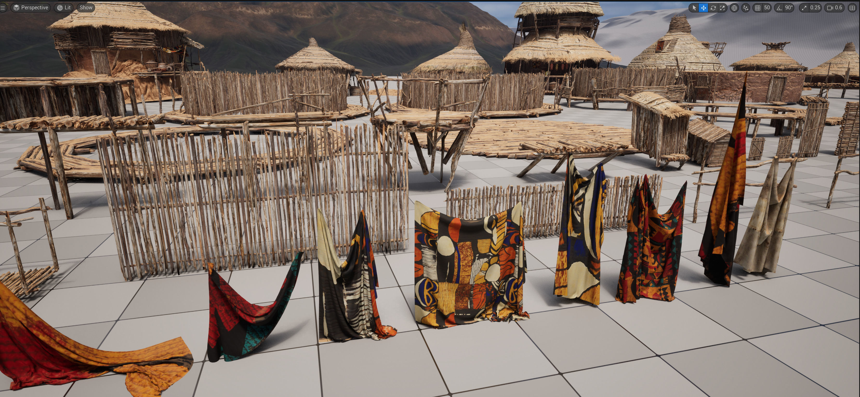 African Village Low-poly 3D model_15