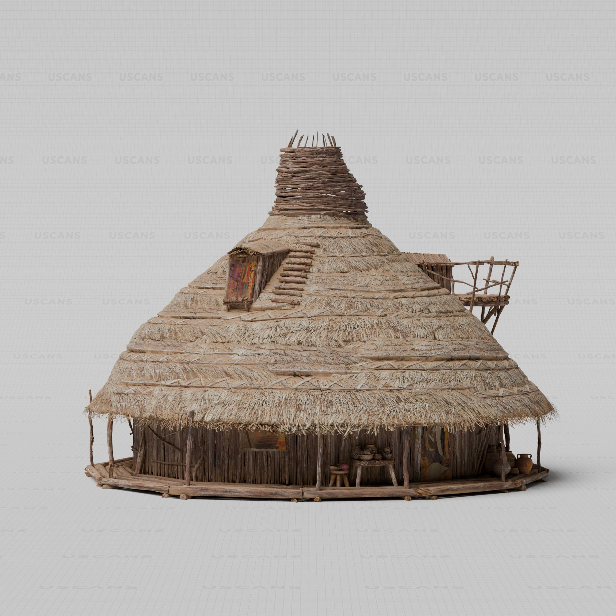 African Village Low-poly 3D model_19