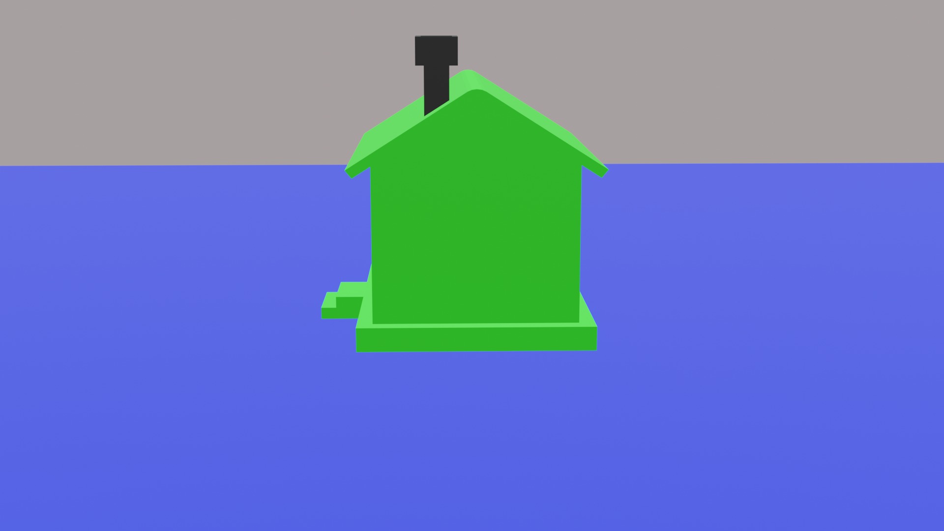 Home with stairs Low-poly 3D model_3