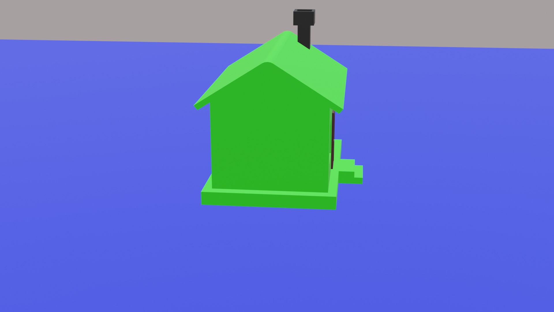 Home with stairs Low-poly 3D model_2