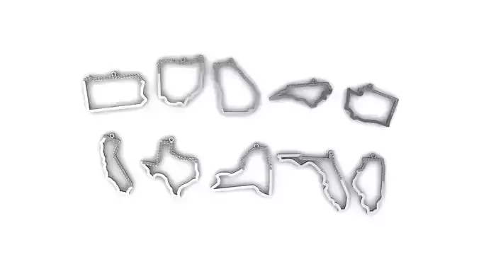 Pendant with stones from American states