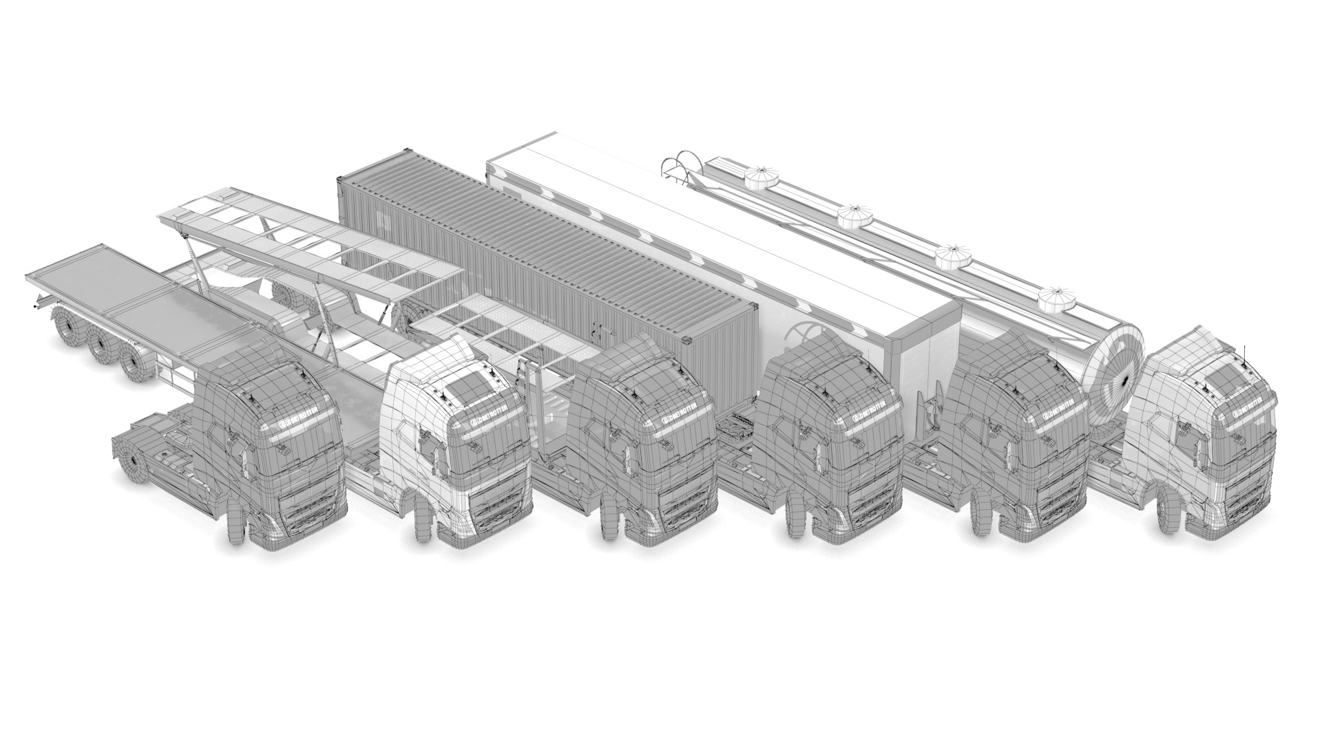 Volvo FH16 Trailer Collection Low-poly 3D model_32