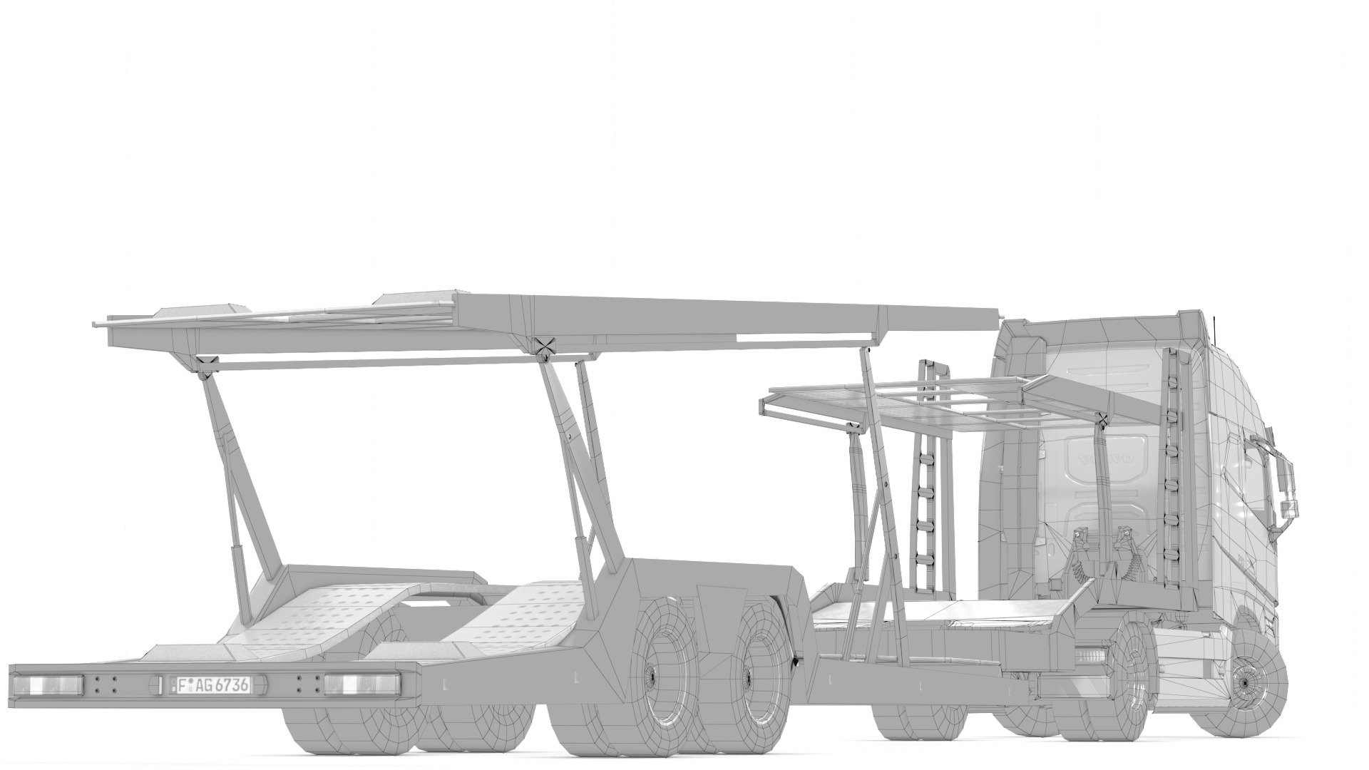 Volvo FH16 Trailer Collection Low-poly 3D model_60