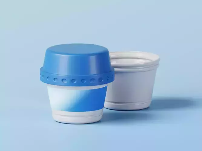Round Ice Cream Cup 3D Model