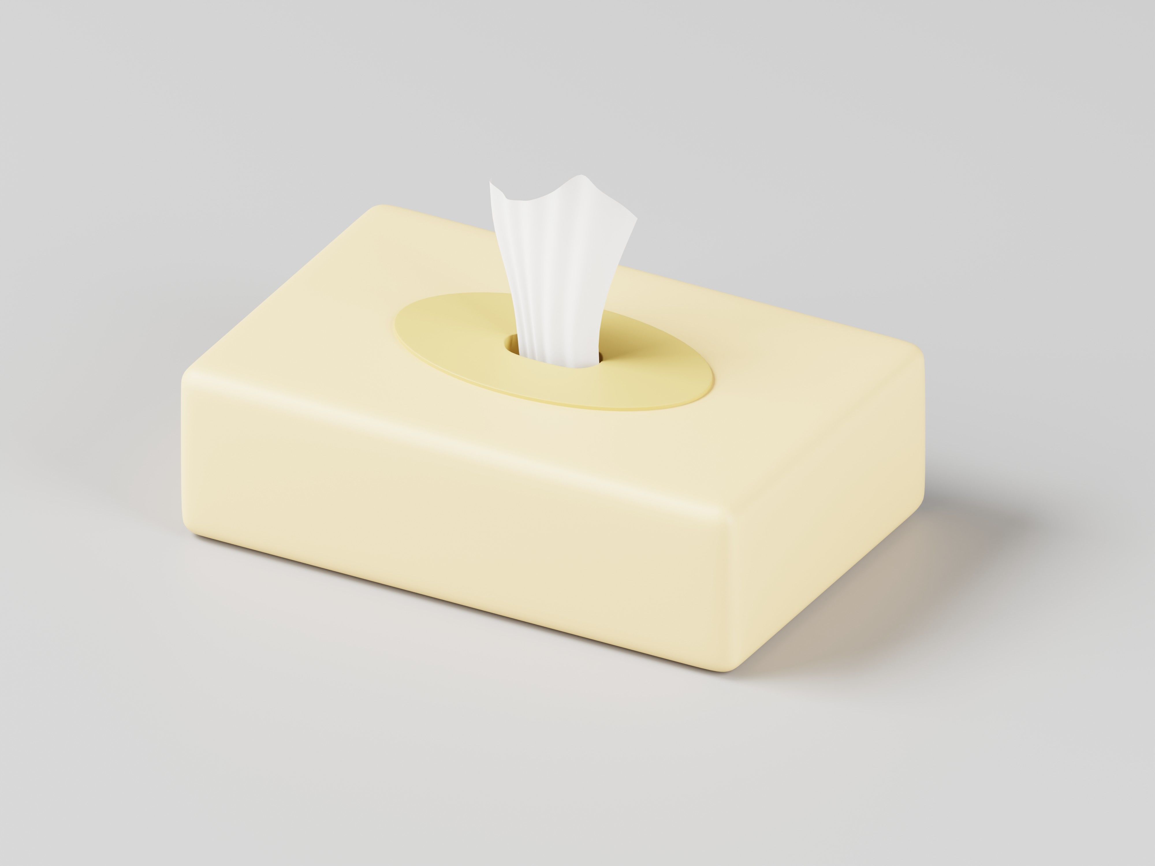 Rectangular Tissue Box 3D Model Low-poly 3D model_3