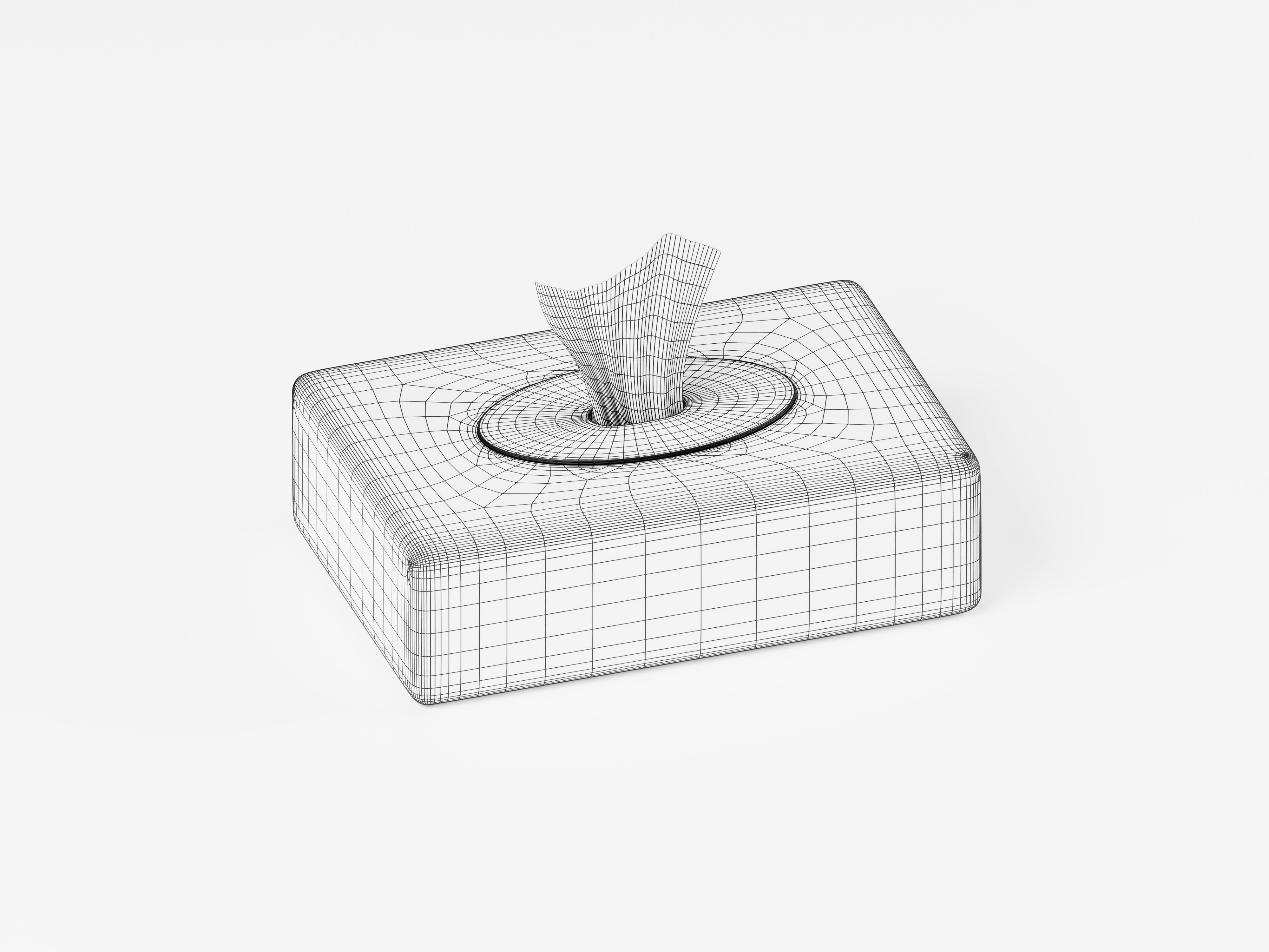 Rectangular Tissue Box 3D Model Low-poly 3D model_2