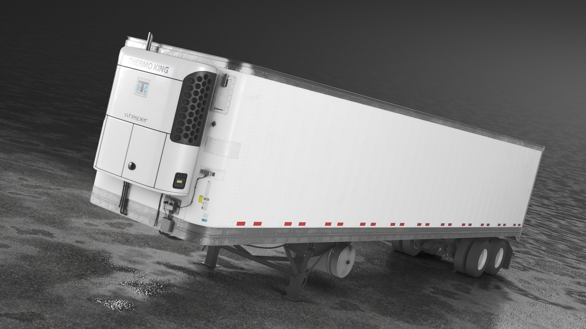 Fridge trailer Low-poly 3D model_1