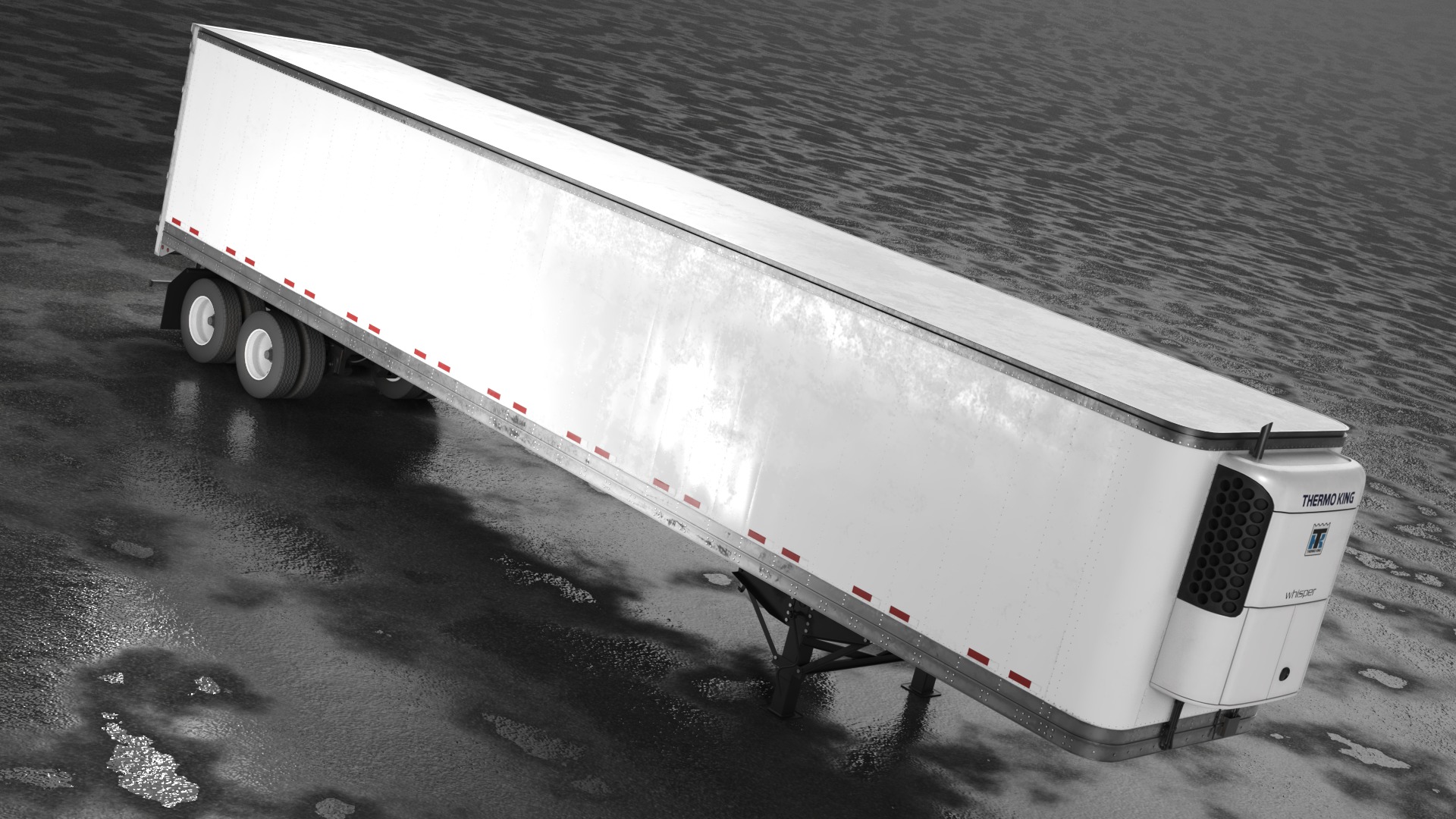 Fridge trailer Low-poly 3D model_2