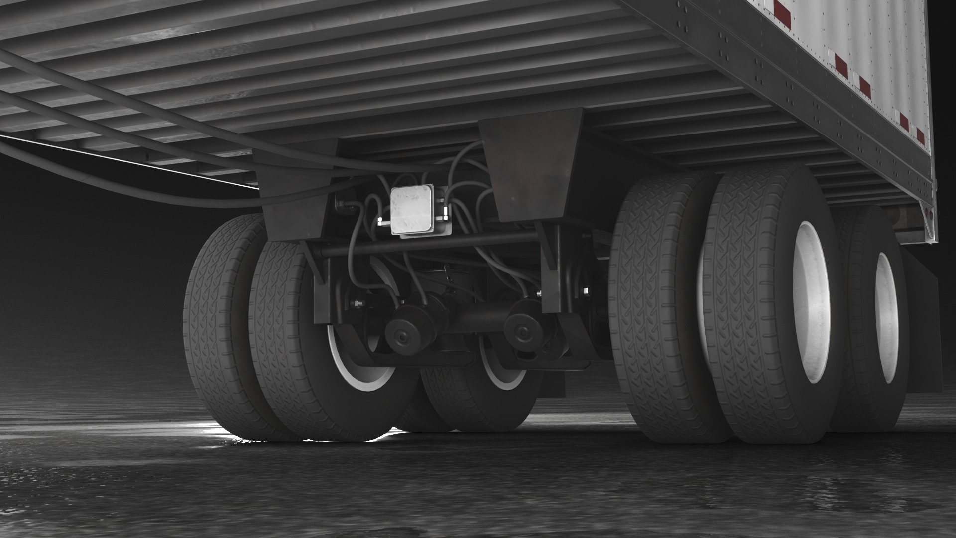 Fridge trailer Low-poly 3D model_11