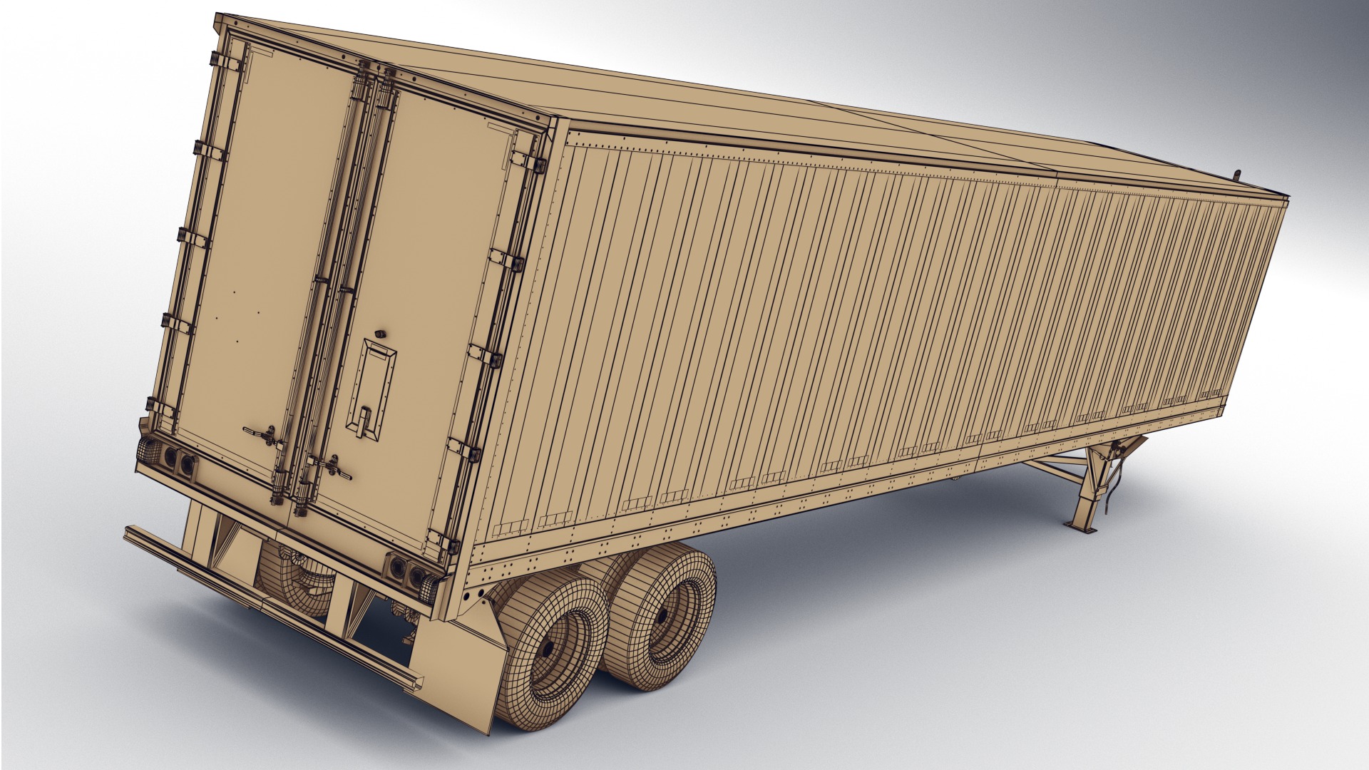 Fridge trailer Low-poly 3D model_15