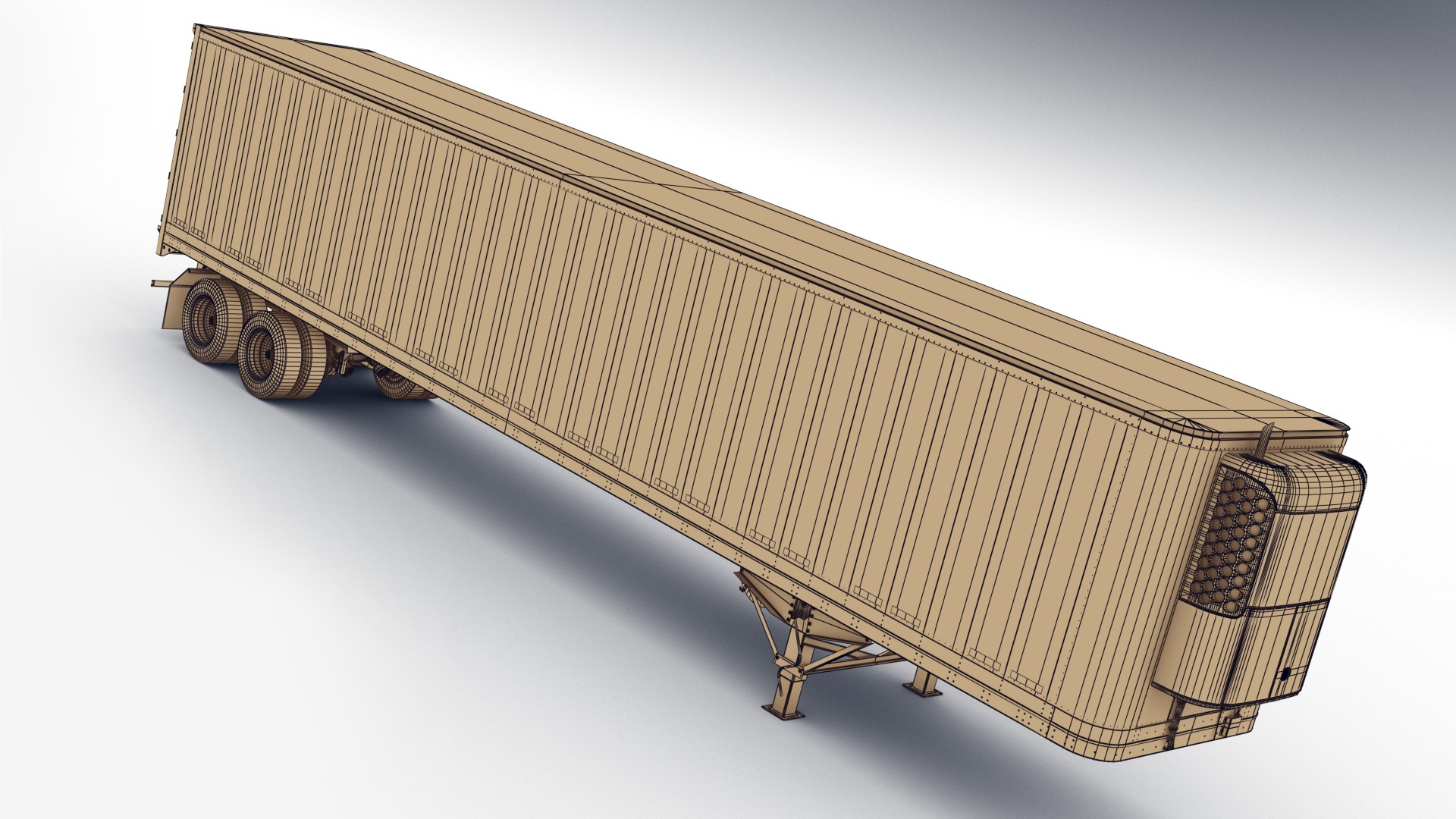 Fridge trailer Low-poly 3D model_14