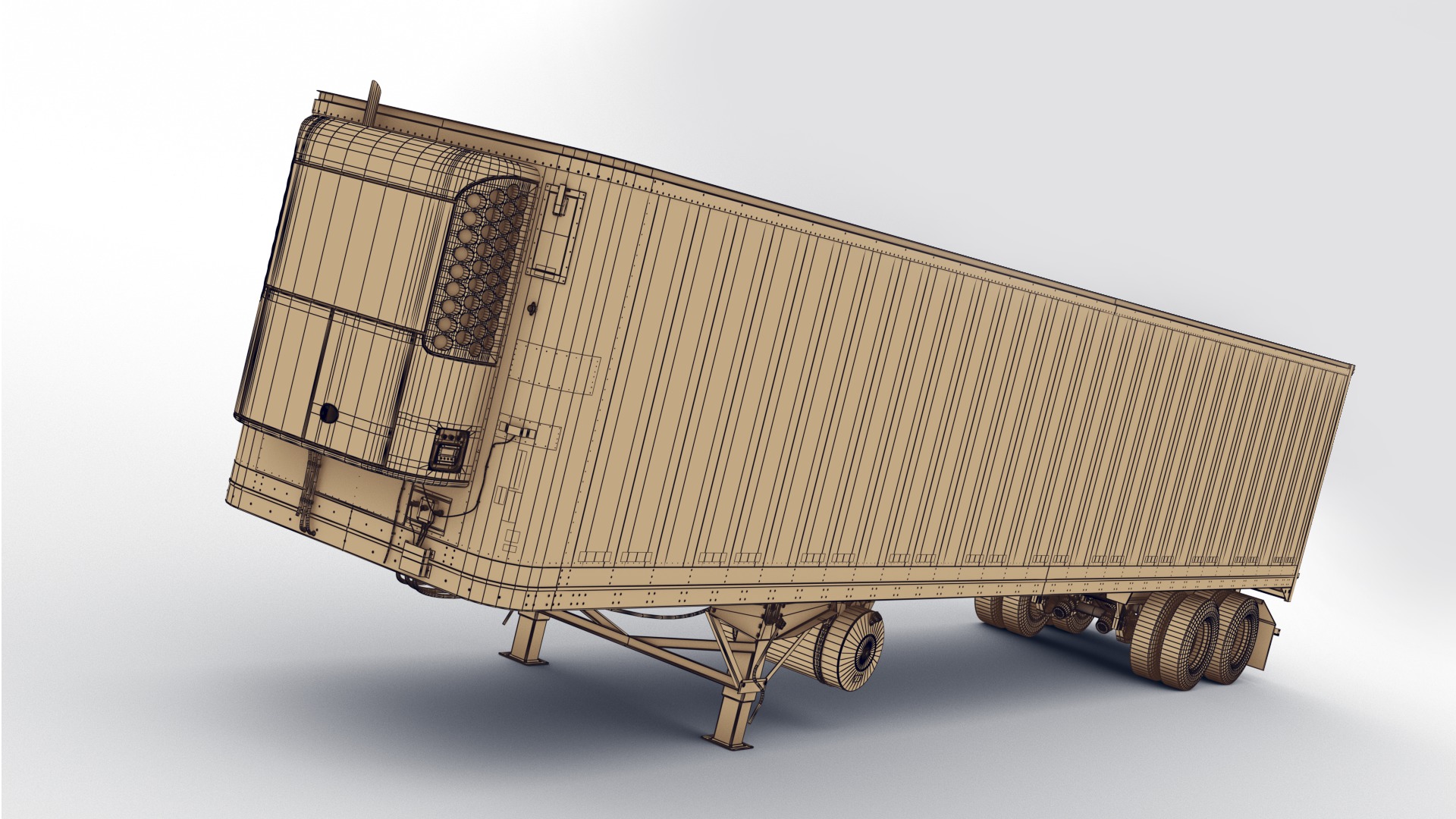 Fridge trailer Low-poly 3D model_13