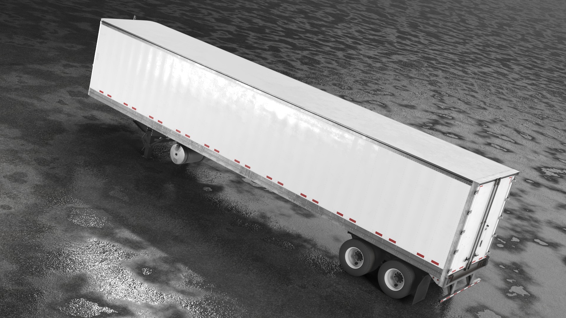 Fridge trailer Low-poly 3D model_4