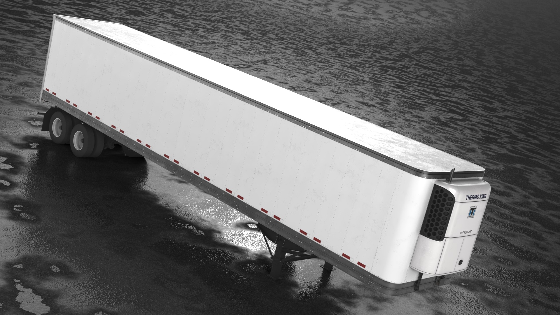 Fridge trailer Low-poly 3D model_8