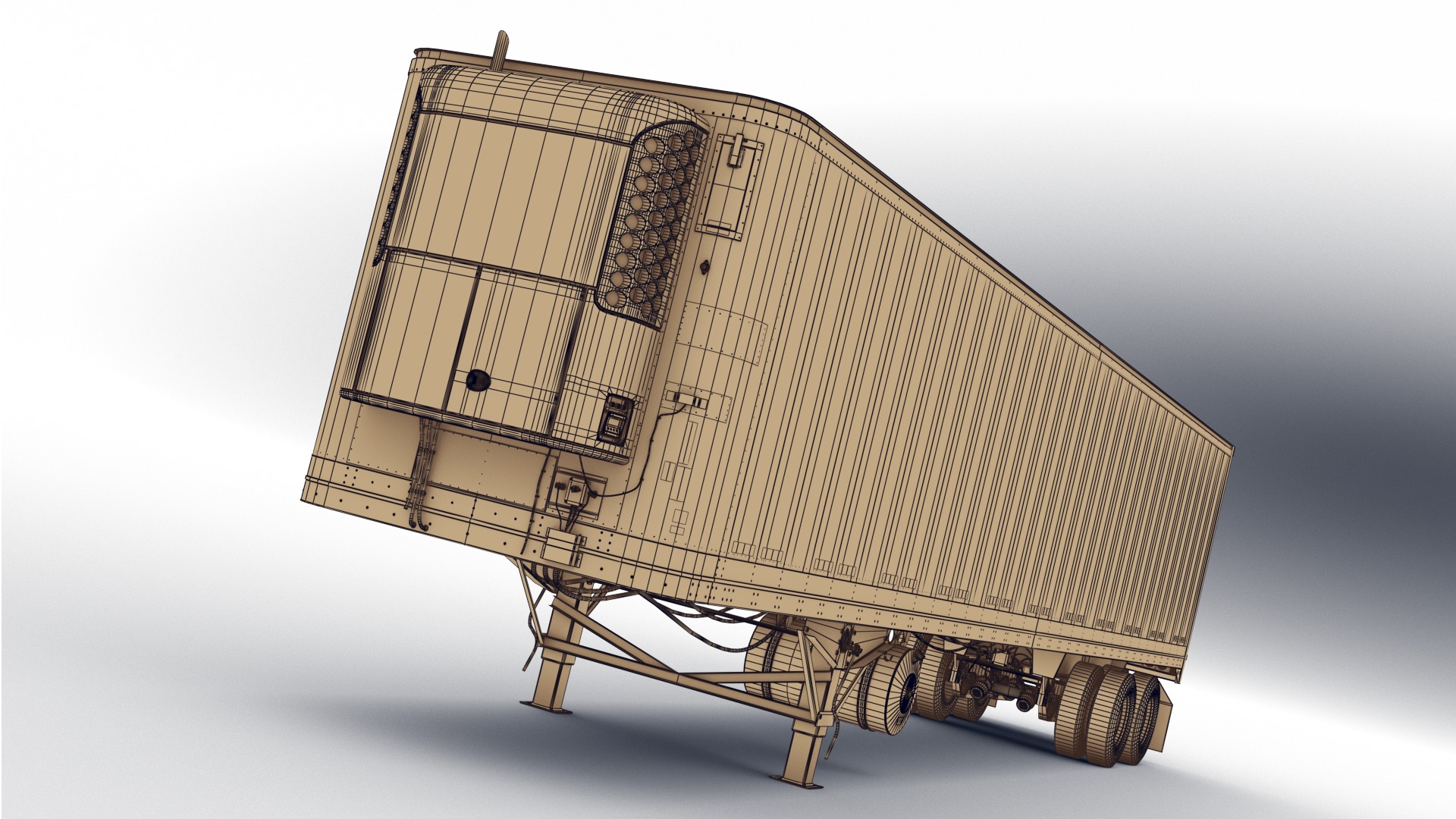 Fridge trailer Low-poly 3D model_18
