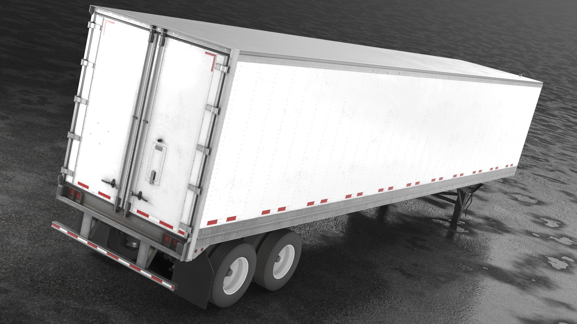 Fridge trailer Low-poly 3D model_3