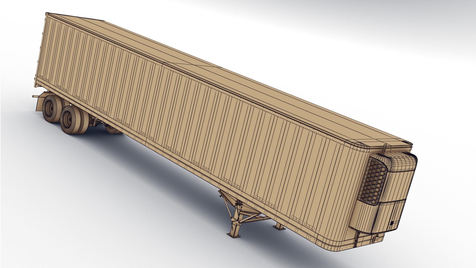 Fridge trailer Low-poly 3D model_20