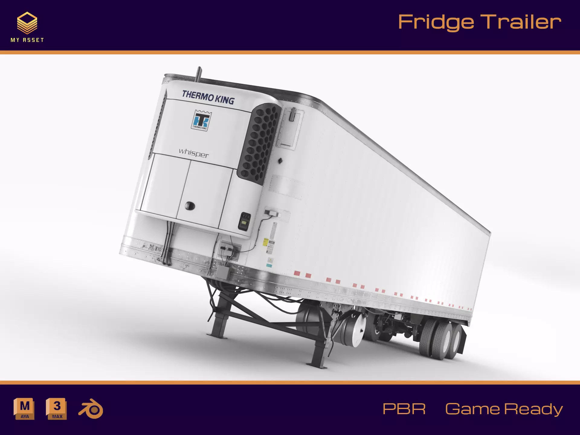 Fridge trailer Low-poly 3D model_0