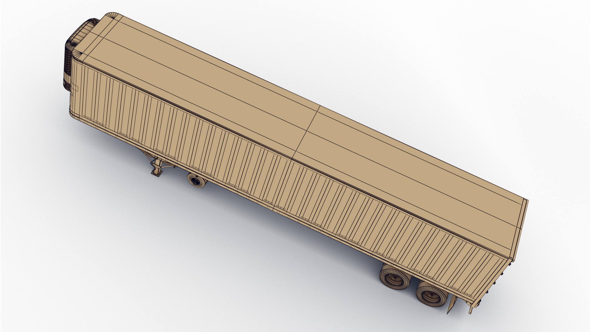 Fridge trailer Low-poly 3D model_17