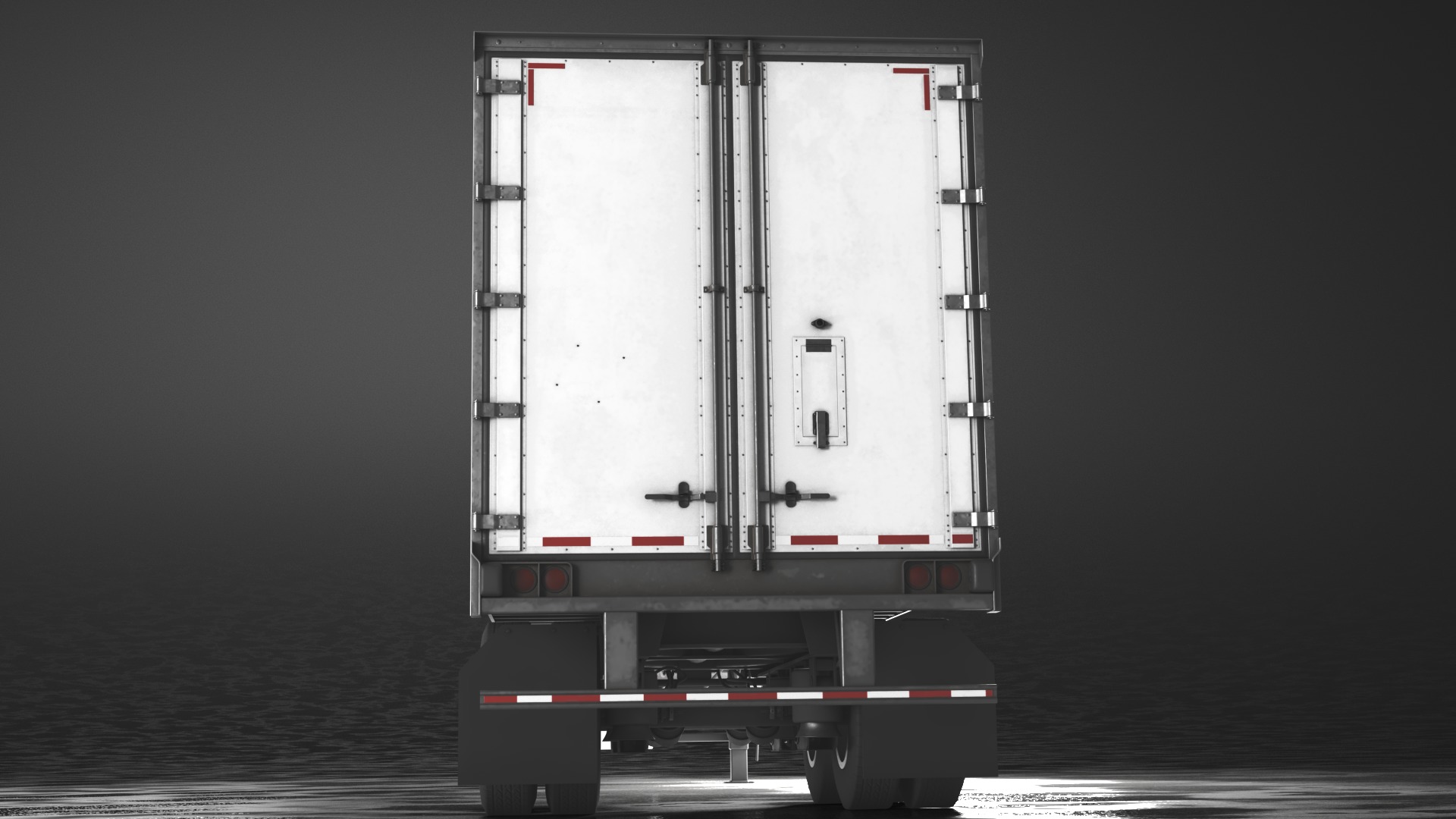 Fridge trailer Low-poly 3D model_10