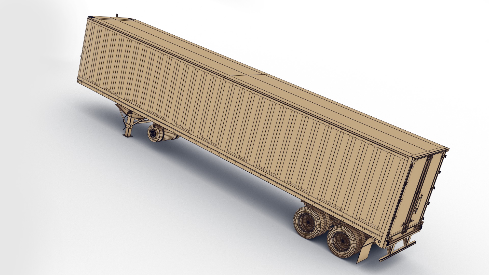 Fridge trailer Low-poly 3D model_16