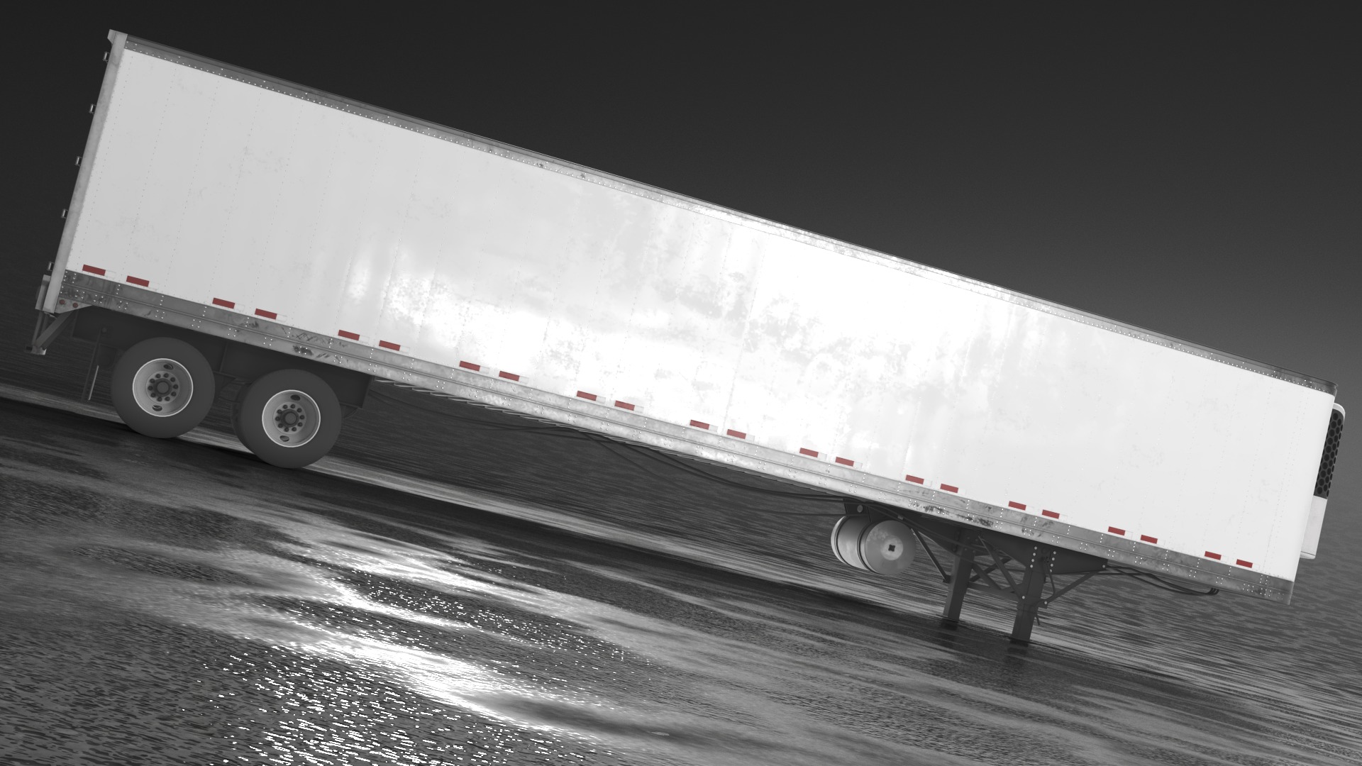 Fridge trailer Low-poly 3D model_7