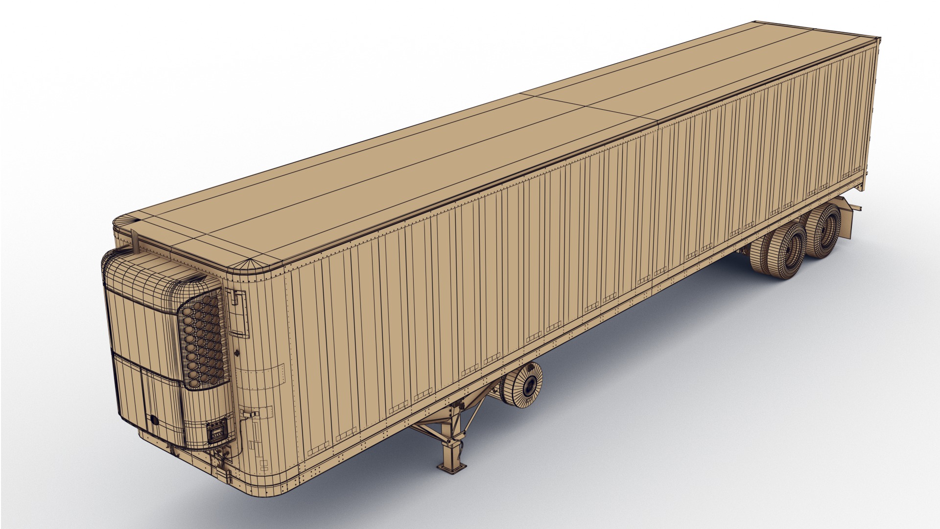 Fridge trailer Low-poly 3D model_21