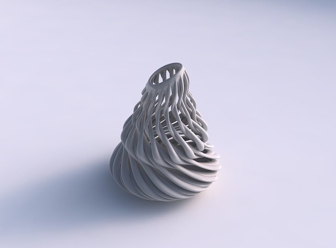 Vase taper 2 with twisted muscle structure streched top corner