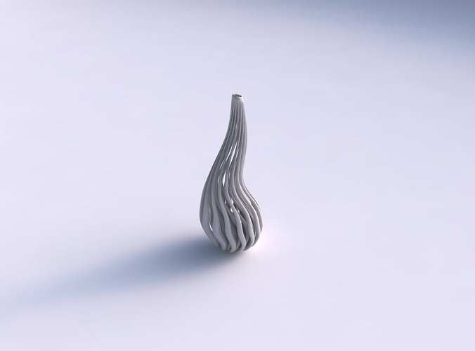 Vase taper bend wavy with beveled muscle structure long neck