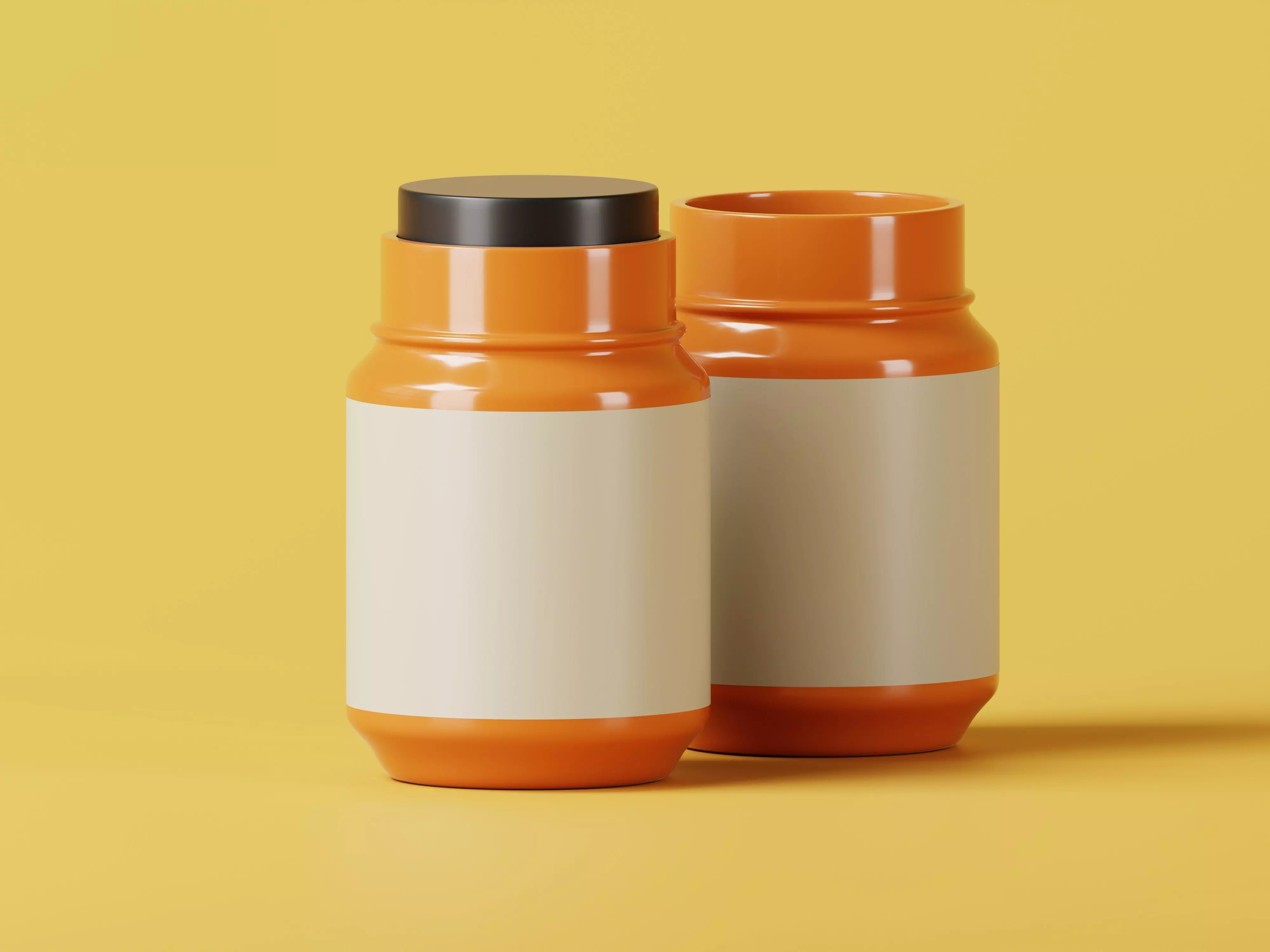Cosmetic or Medicine Supplement Jar 3D Model Low-poly 3D model_0