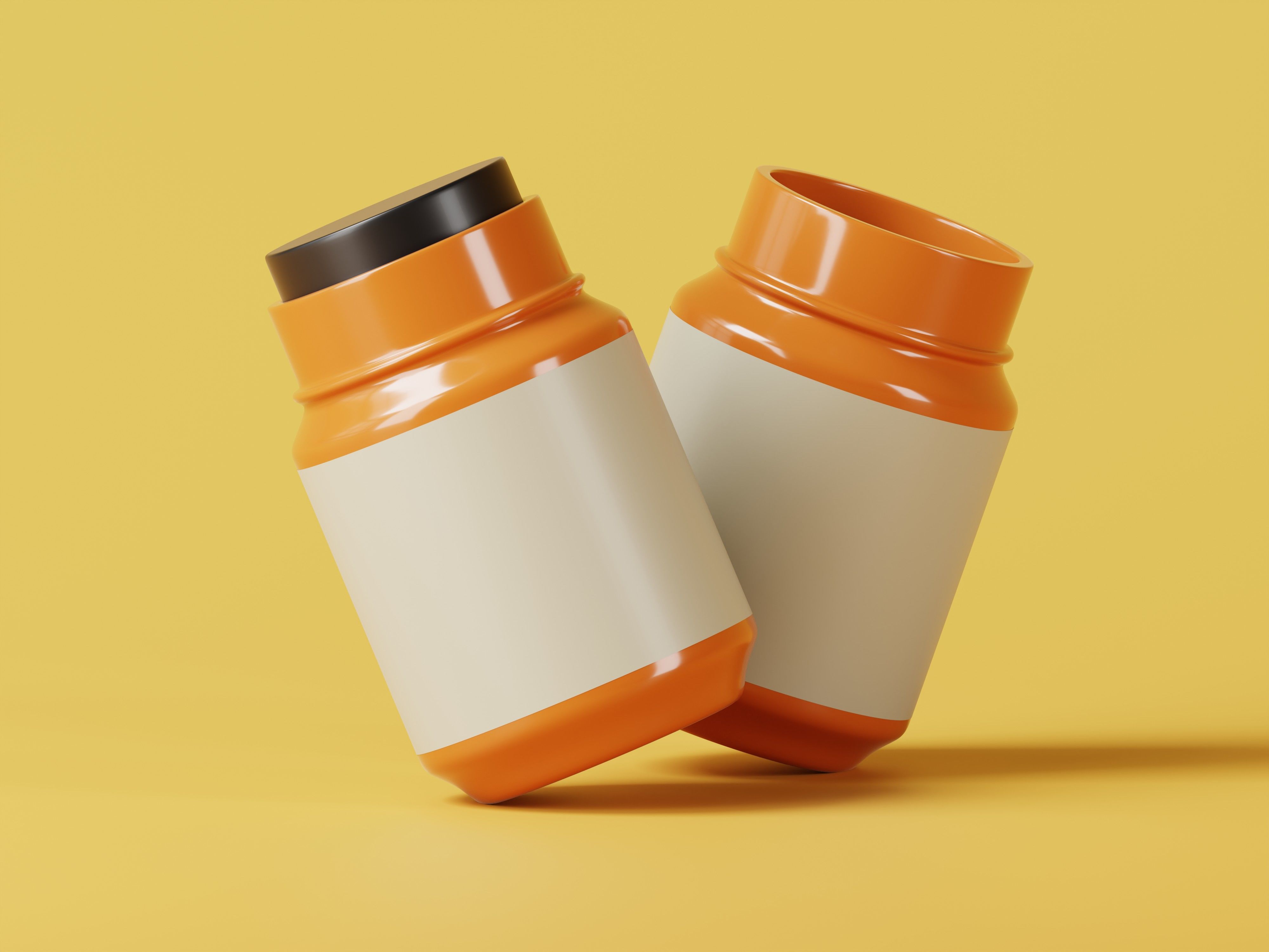 Cosmetic or Medicine Supplement Jar 3D Model Low-poly 3D model_8