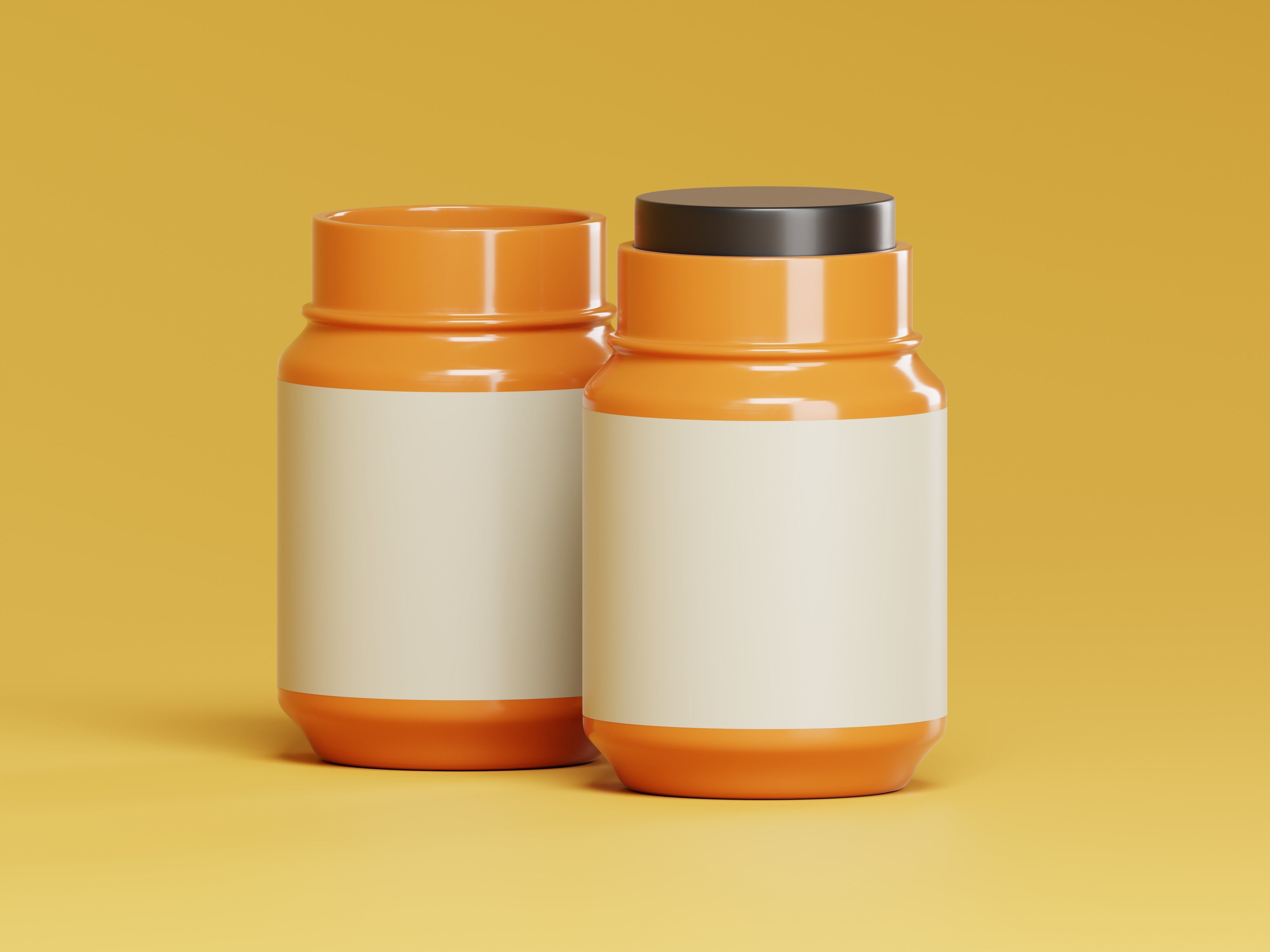 Cosmetic or Medicine Supplement Jar 3D Model Low-poly 3D model_5
