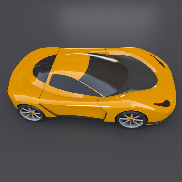 Yellow toy car concept 3D print model_7
