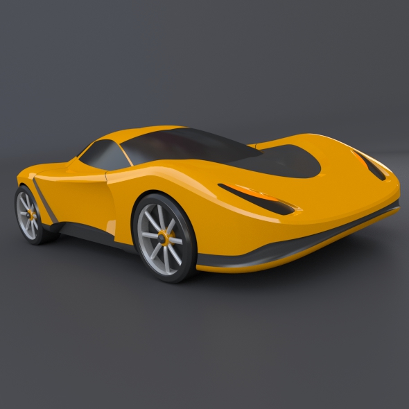 Yellow toy car concept 3D print model_8