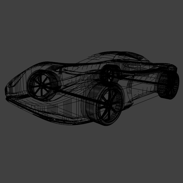 Yellow toy car concept 3D print model_12